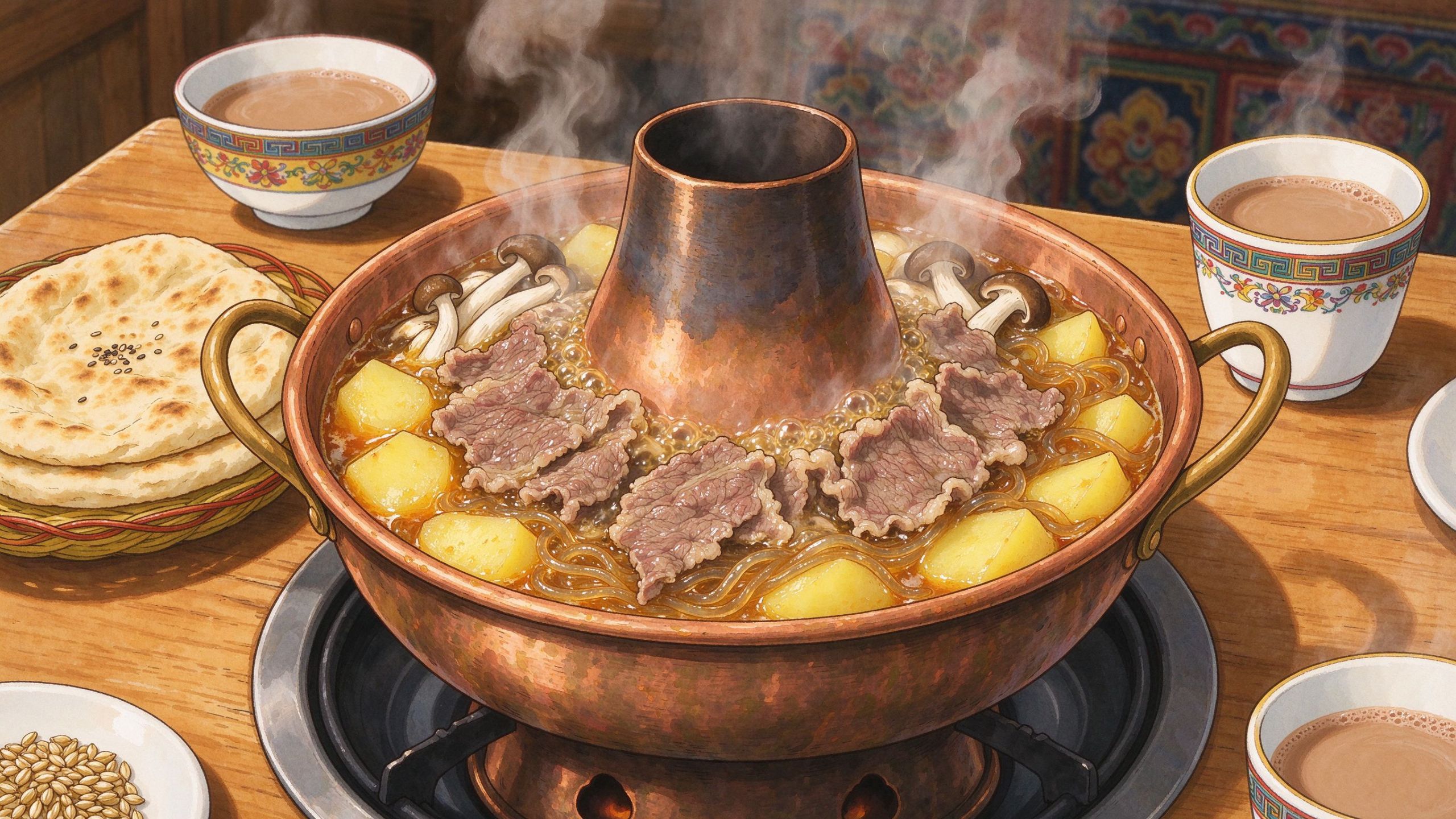 扎尕那藏式土火锅美食