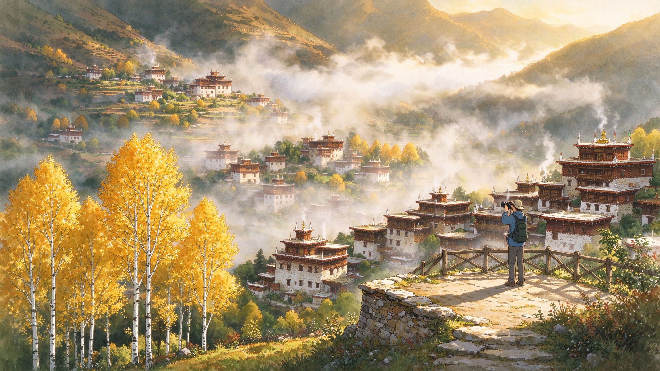 丹巴藏寨观景台清晨