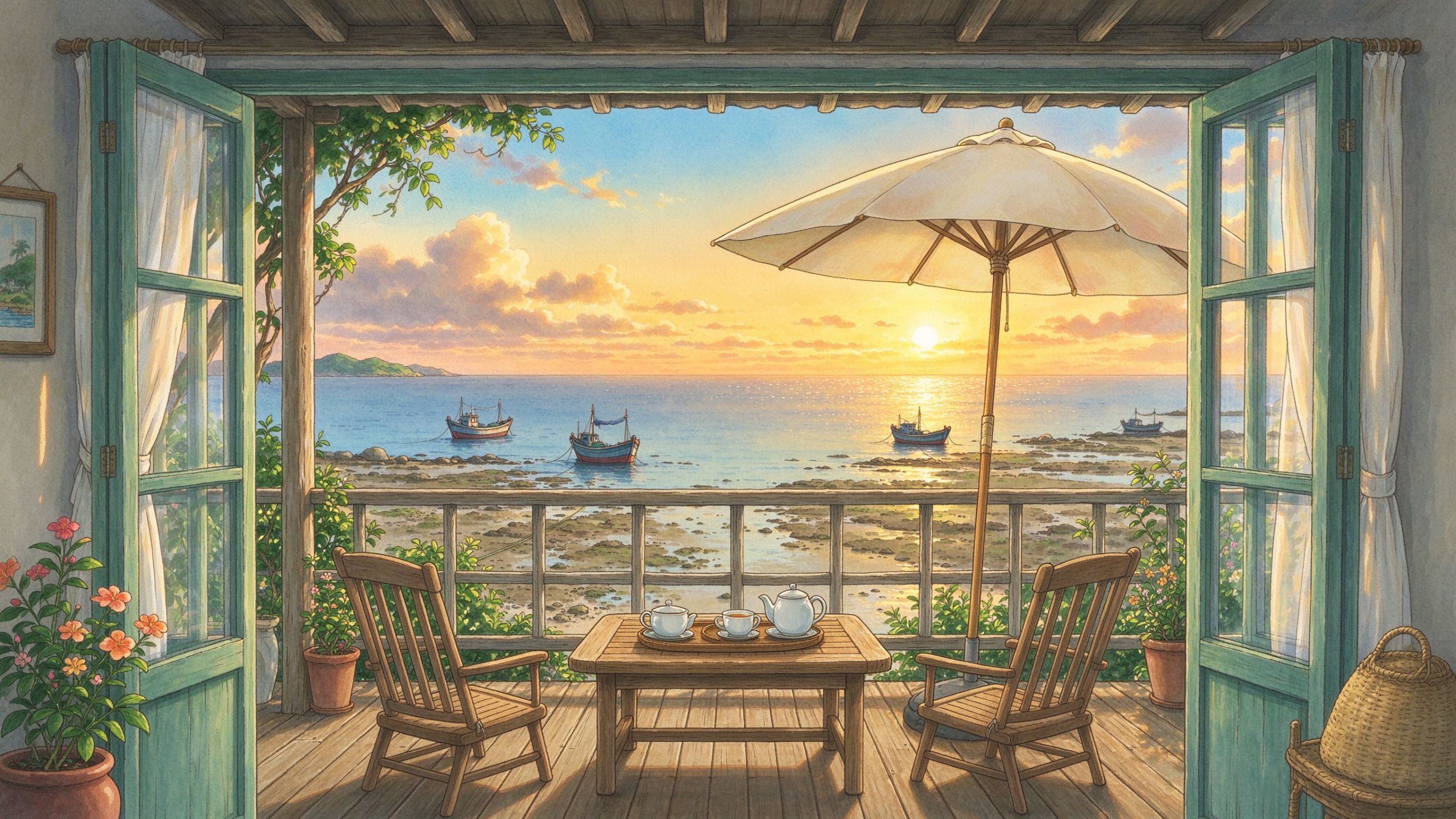 海边民宿露台