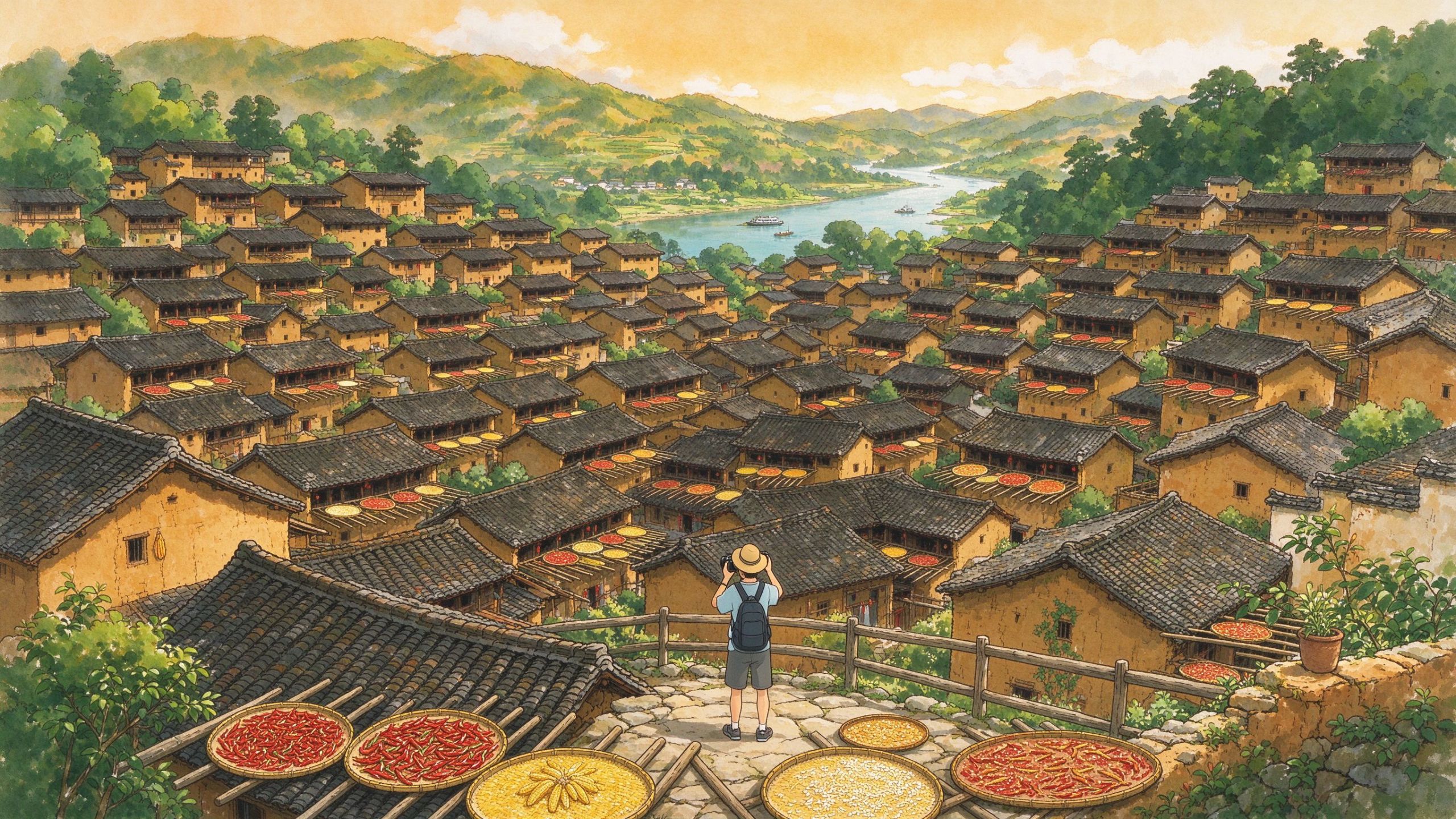 阳产土楼观景台俯瞰