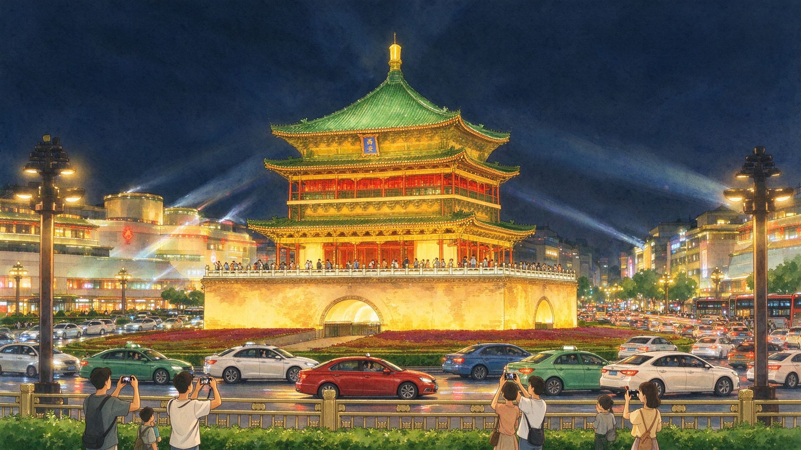 西安钟楼夜景