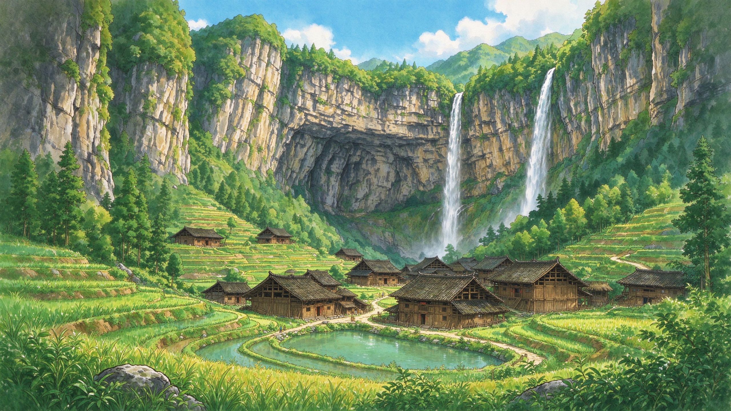 鹿院坪天坑村落
