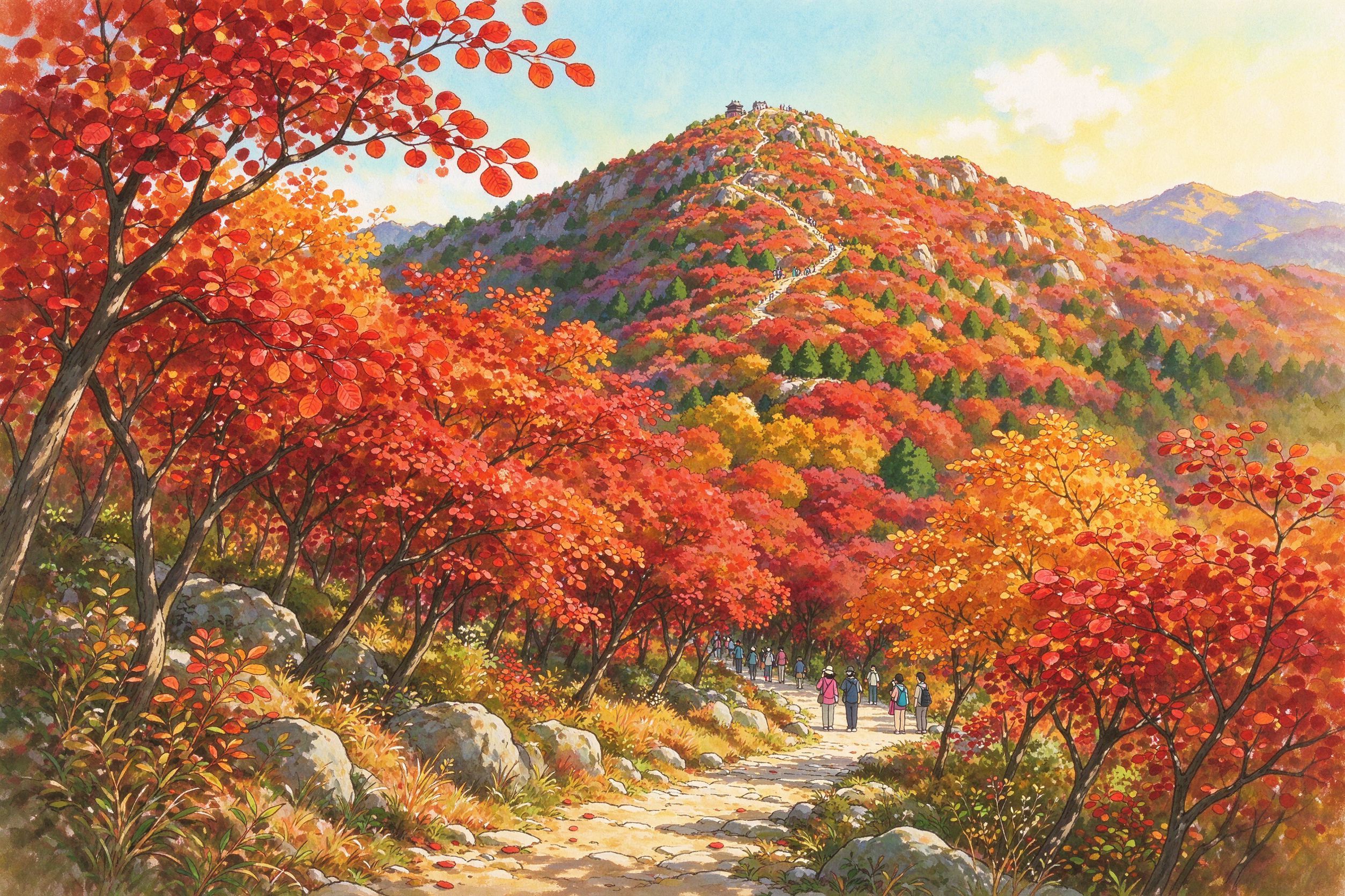 北京香山秋日漫山红叶