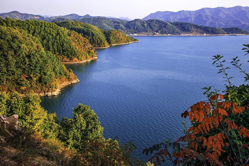 丹东绿江村鸭绿江湾秋景