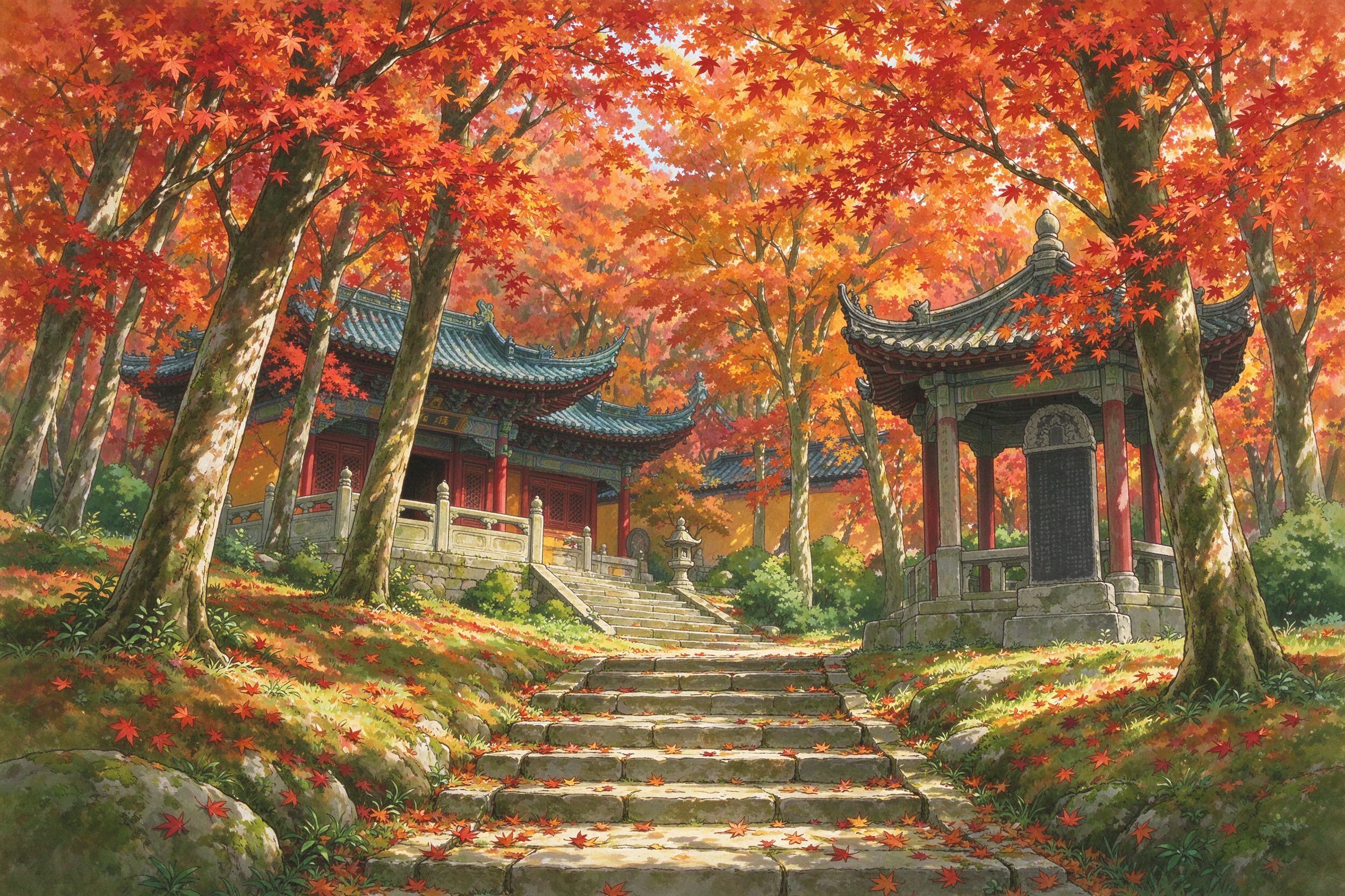 南京栖霞山秋日红枫