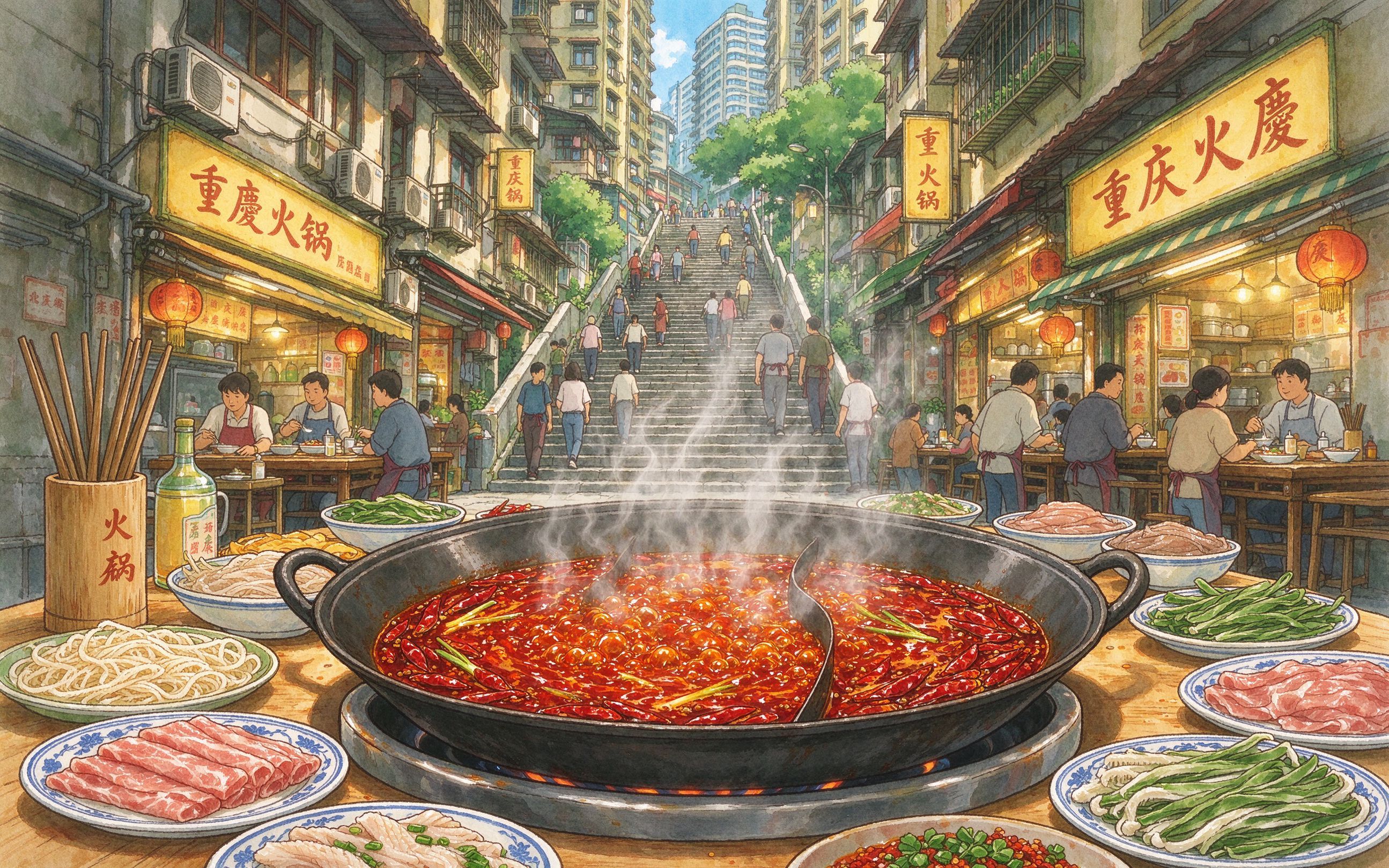 重庆火锅梯道