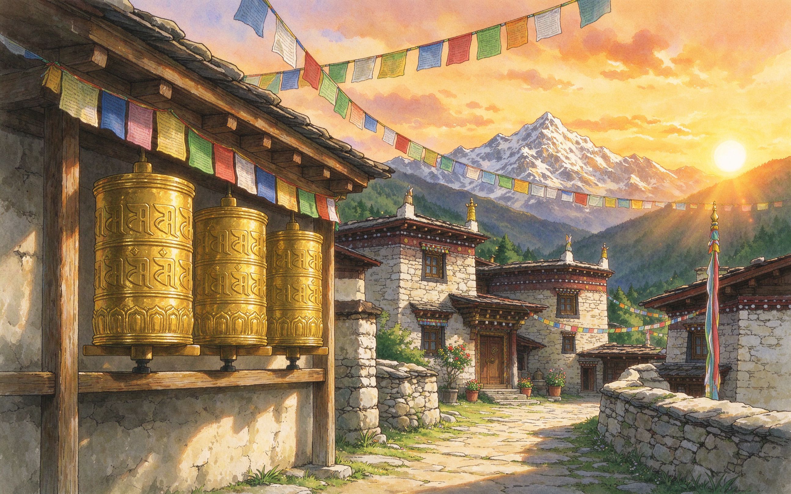 稻城藏寨经幡