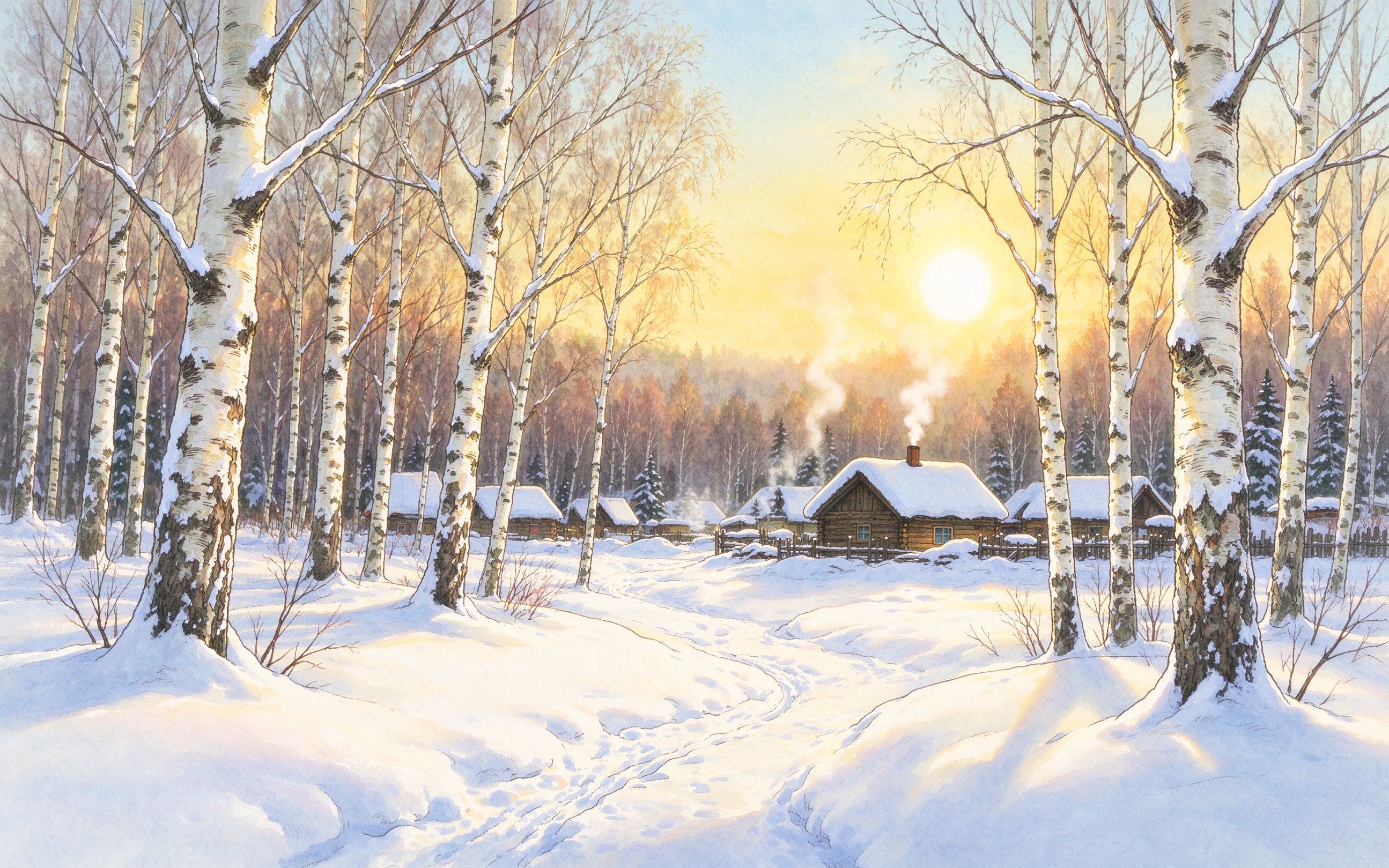 雪村白桦林