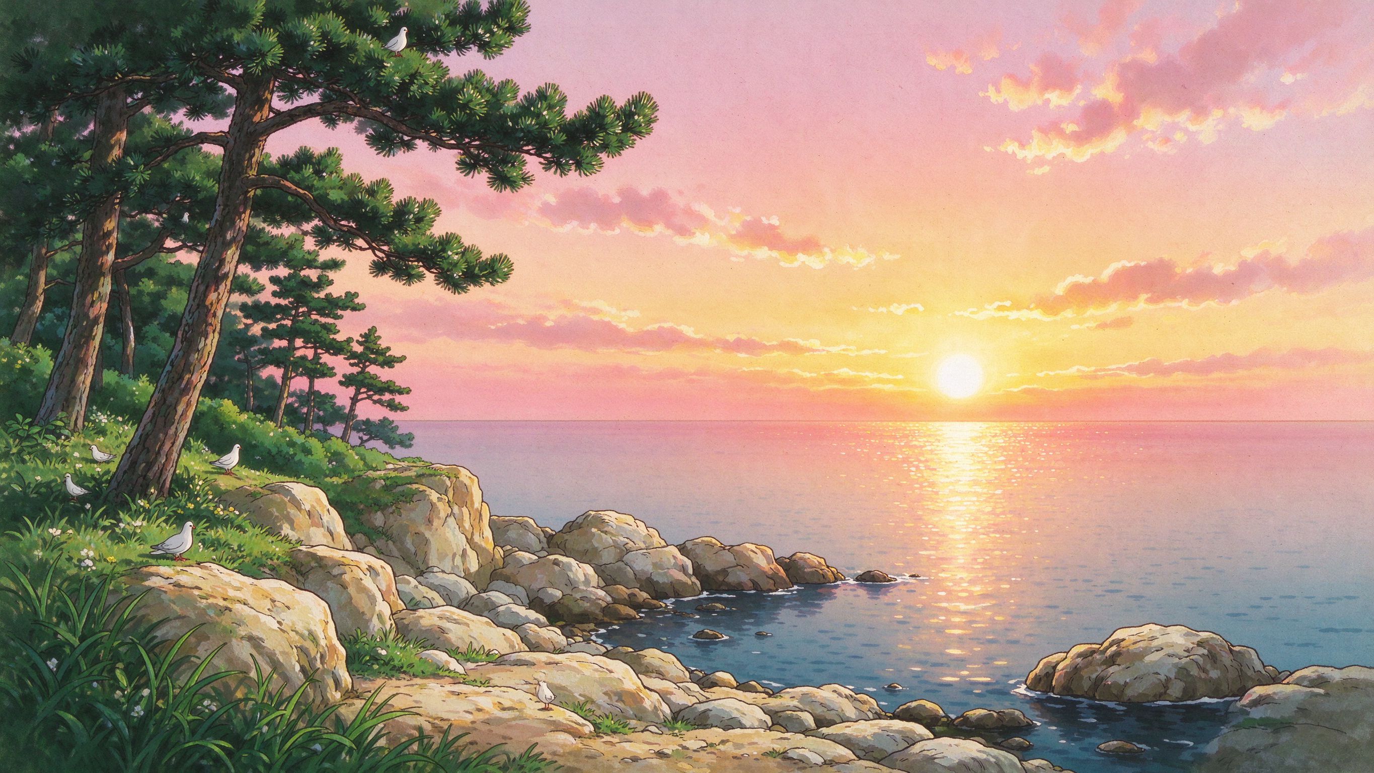 鸽子窝礁石海岸(网友投稿插画)