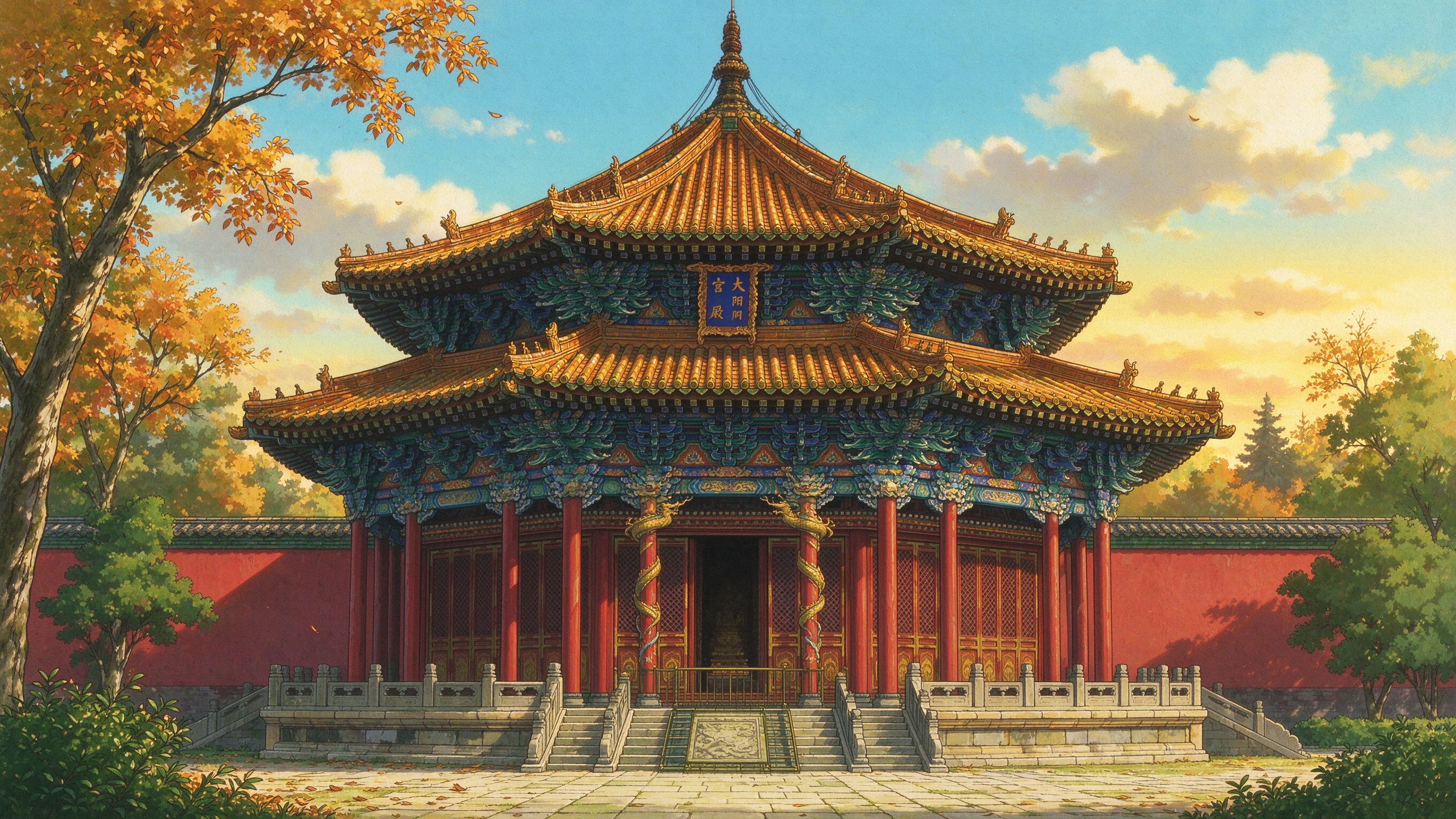 沈阳故宫大政殿（网友投稿插画）