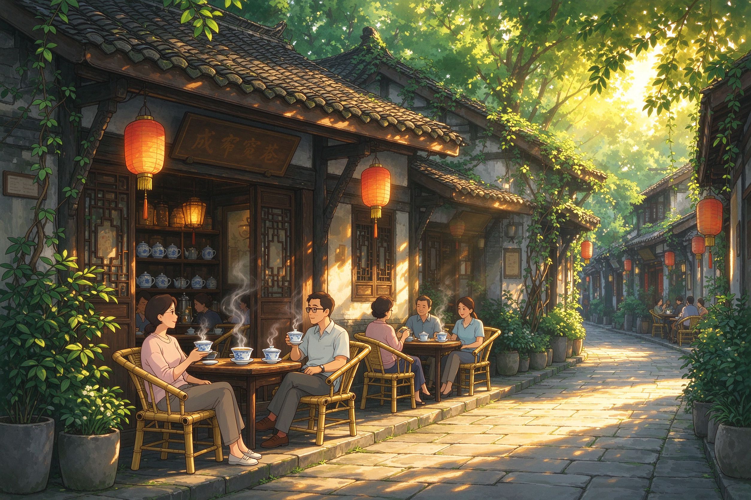 成都旅行插画