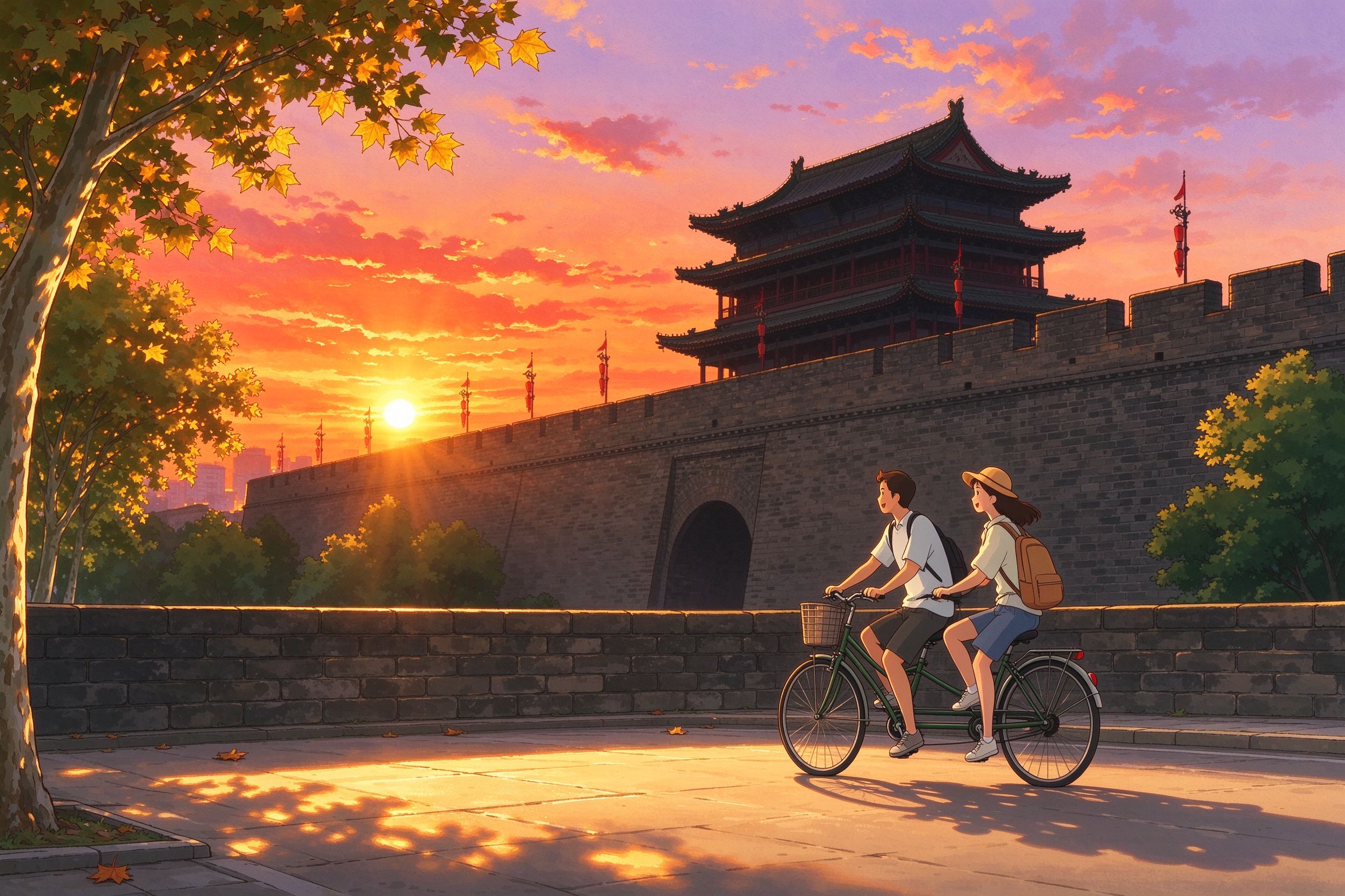 西安旅行插画