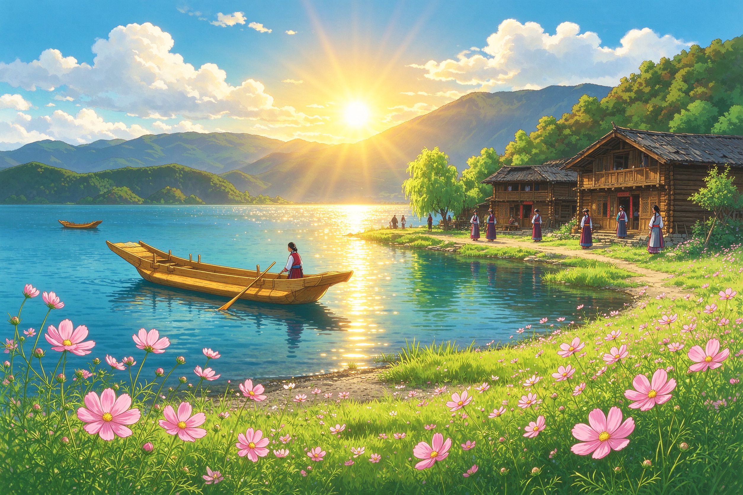 丽江旅行插画