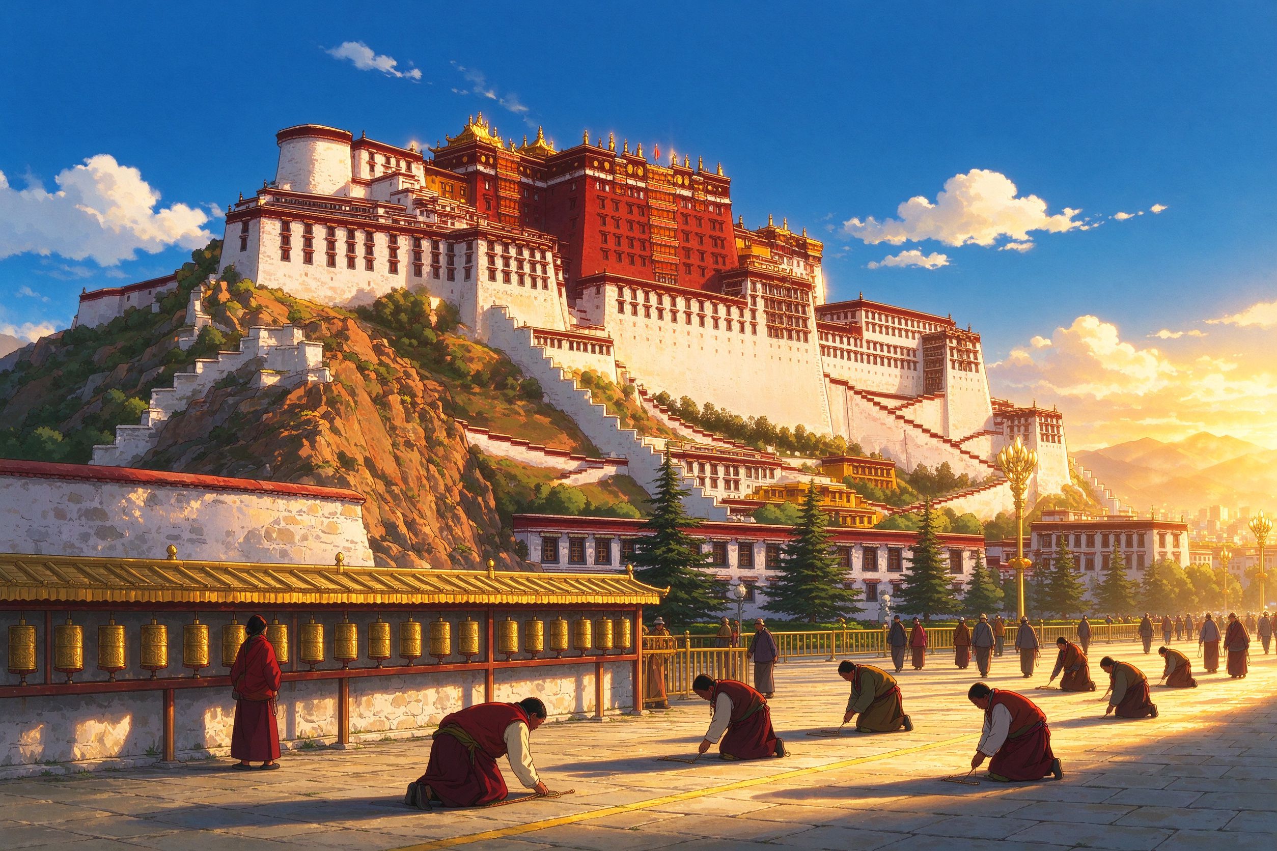 拉萨旅行插画