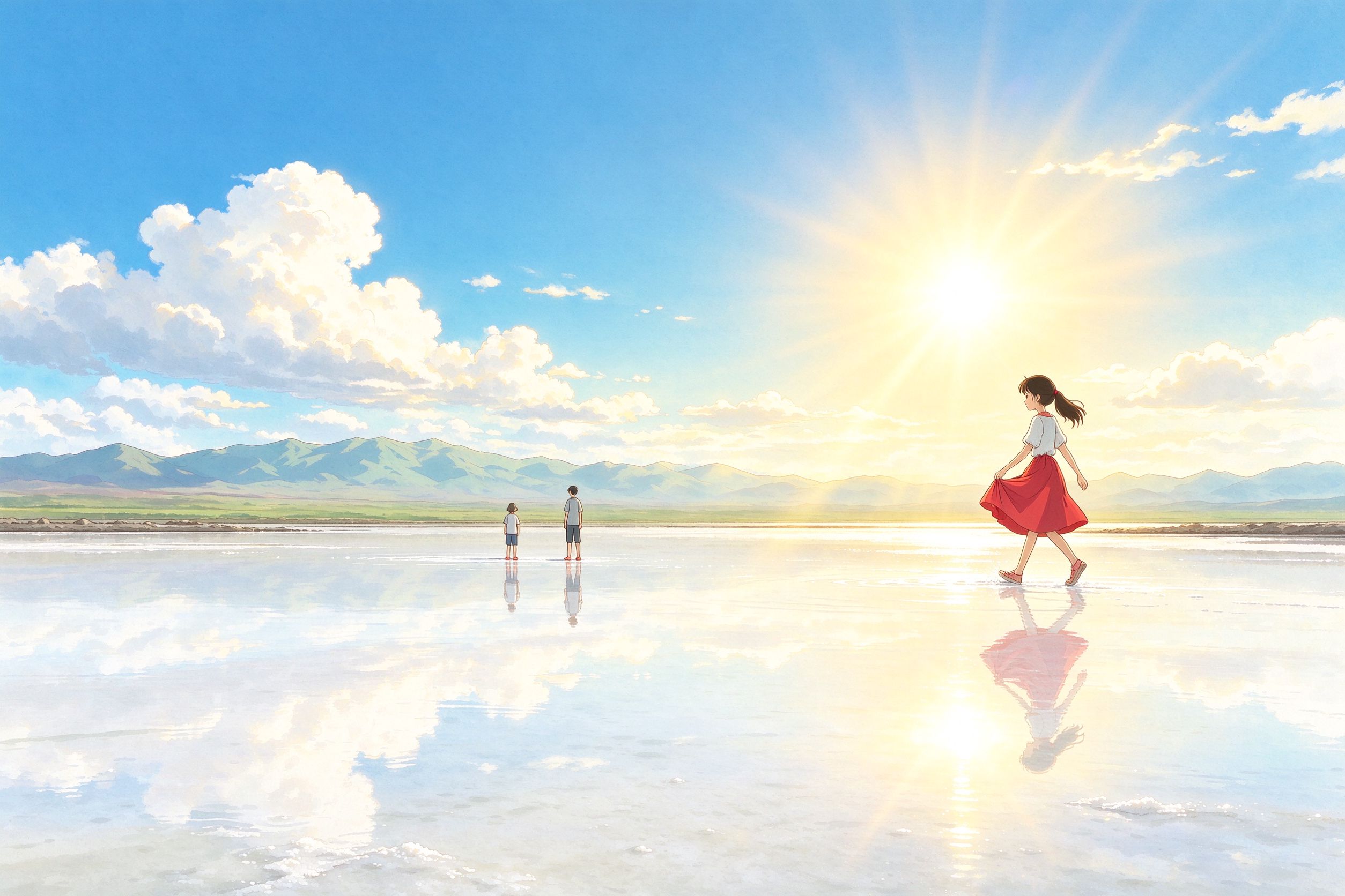 青海湖旅行插画