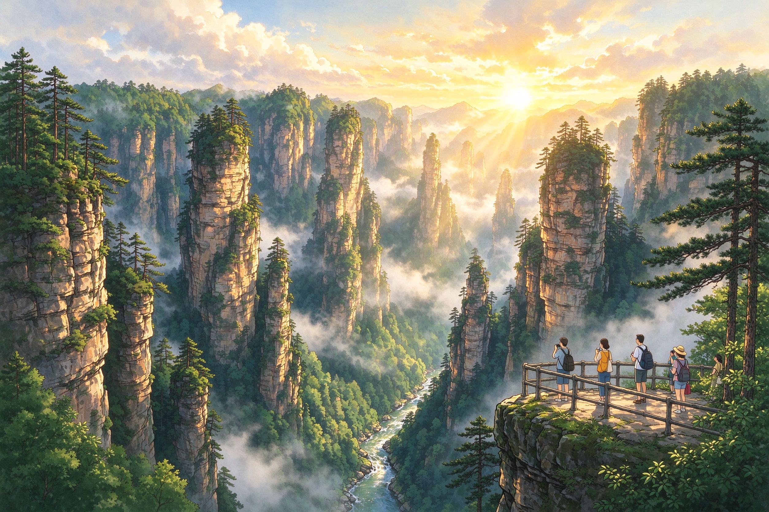 张家界旅行插画