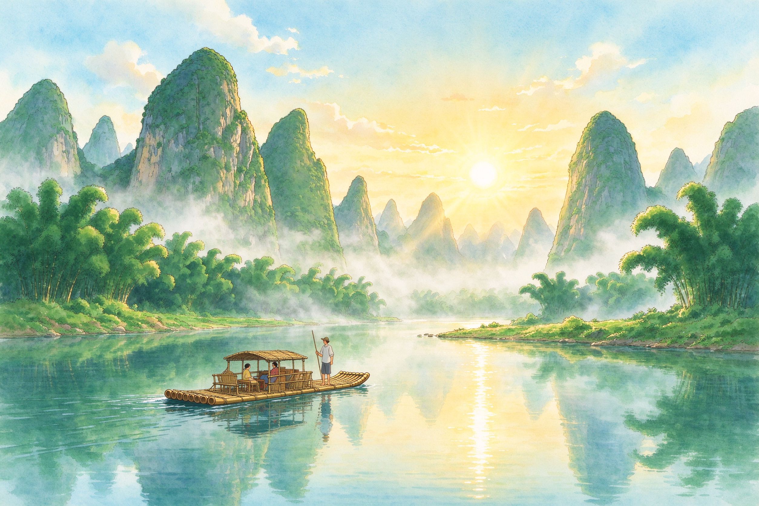 桂林旅行插画