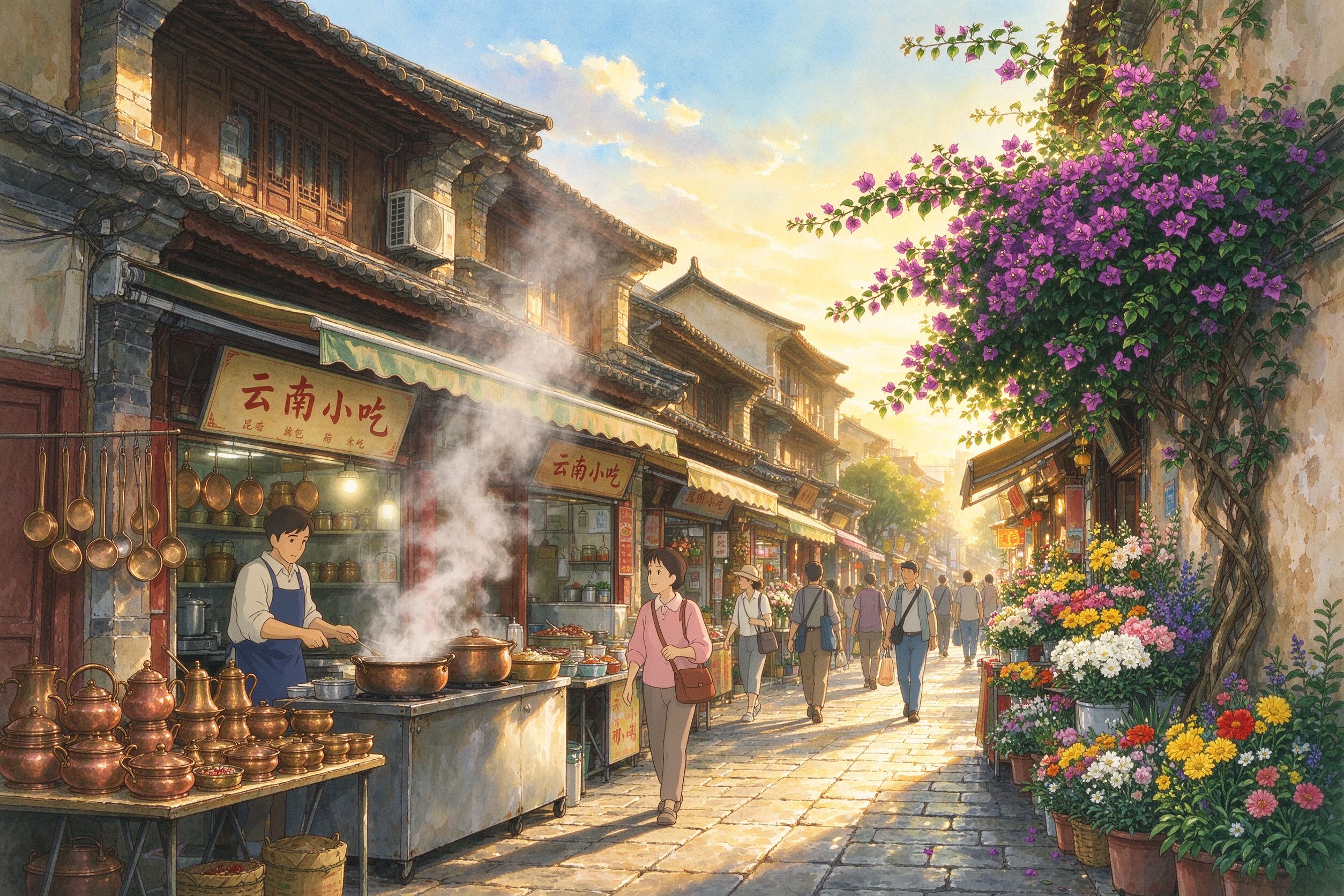 昆明旅行插画