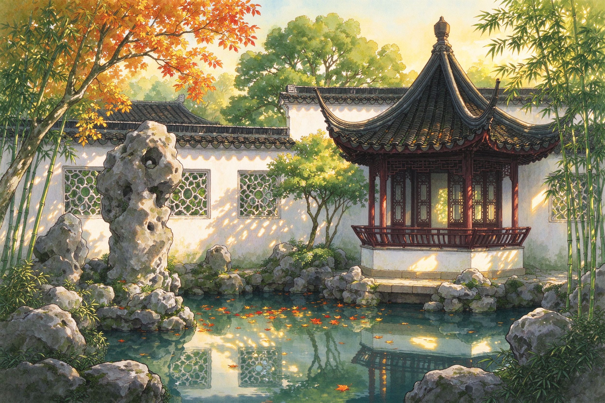 苏州旅行插画