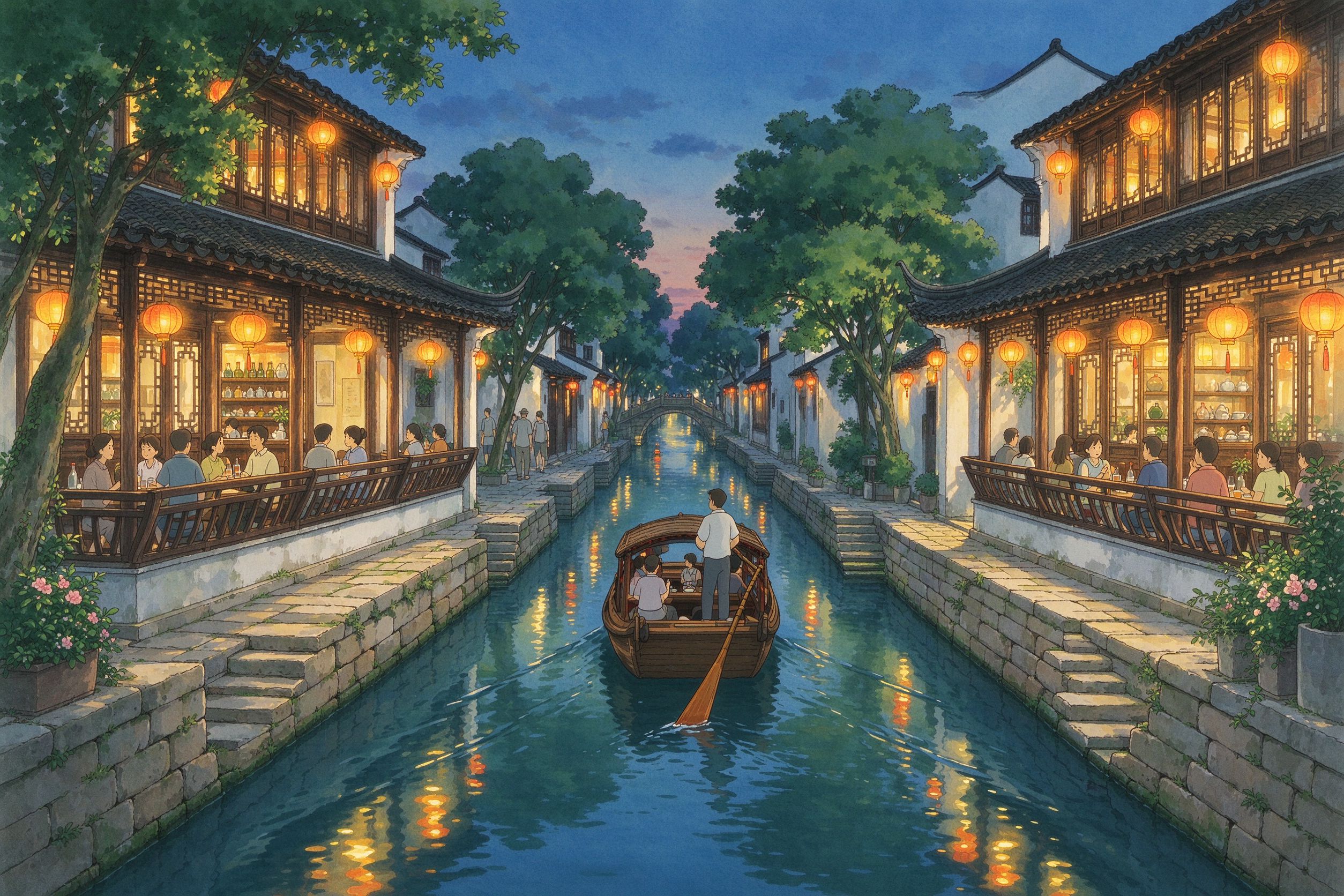 苏州旅行插画