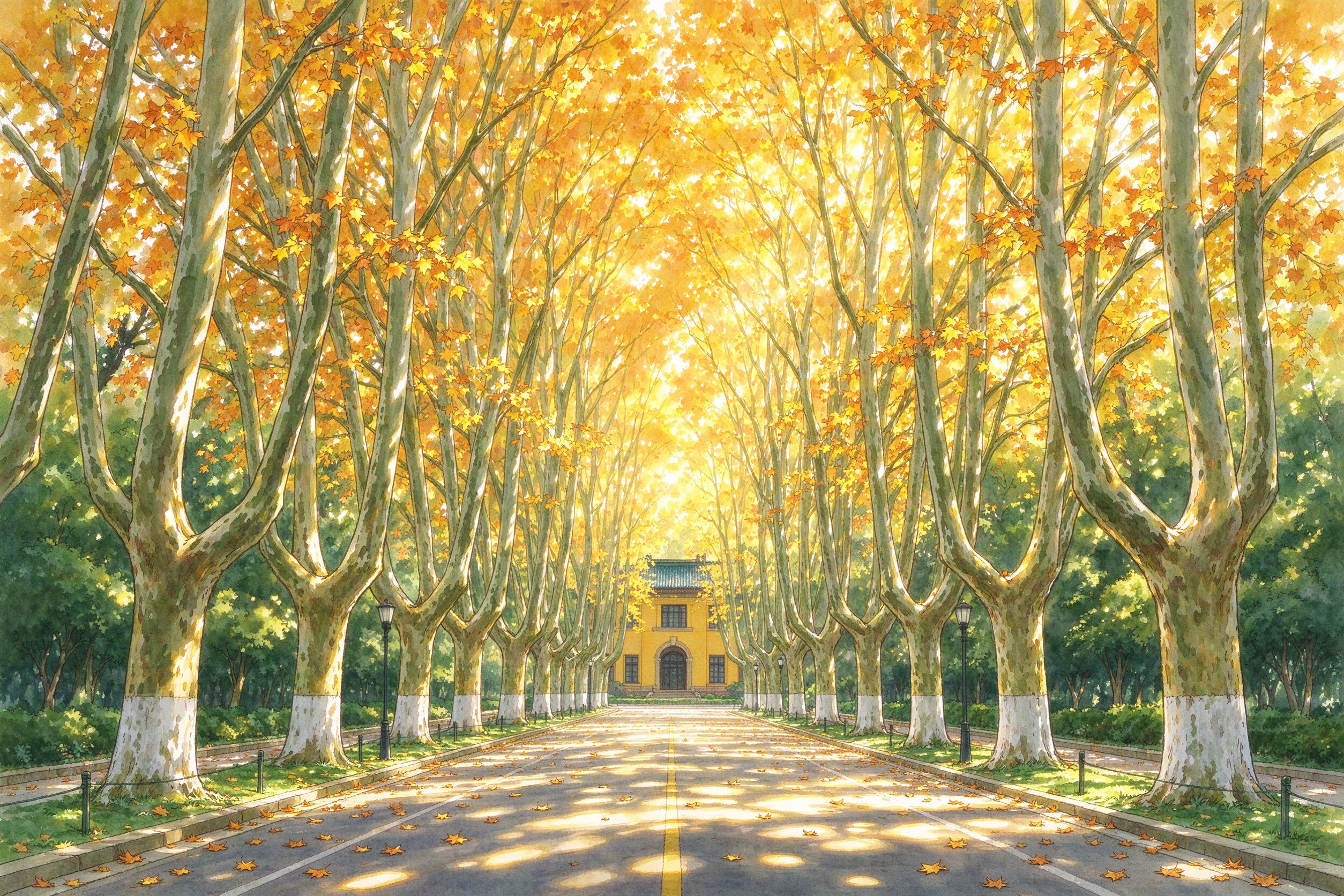 南京旅行插画