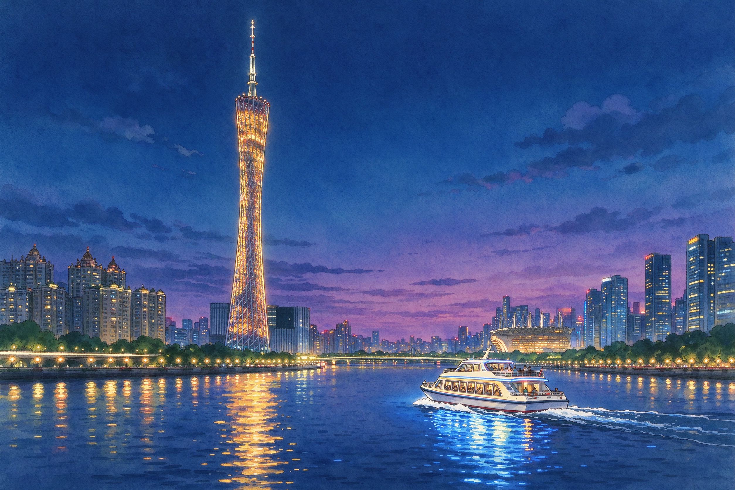 广州旅行插画