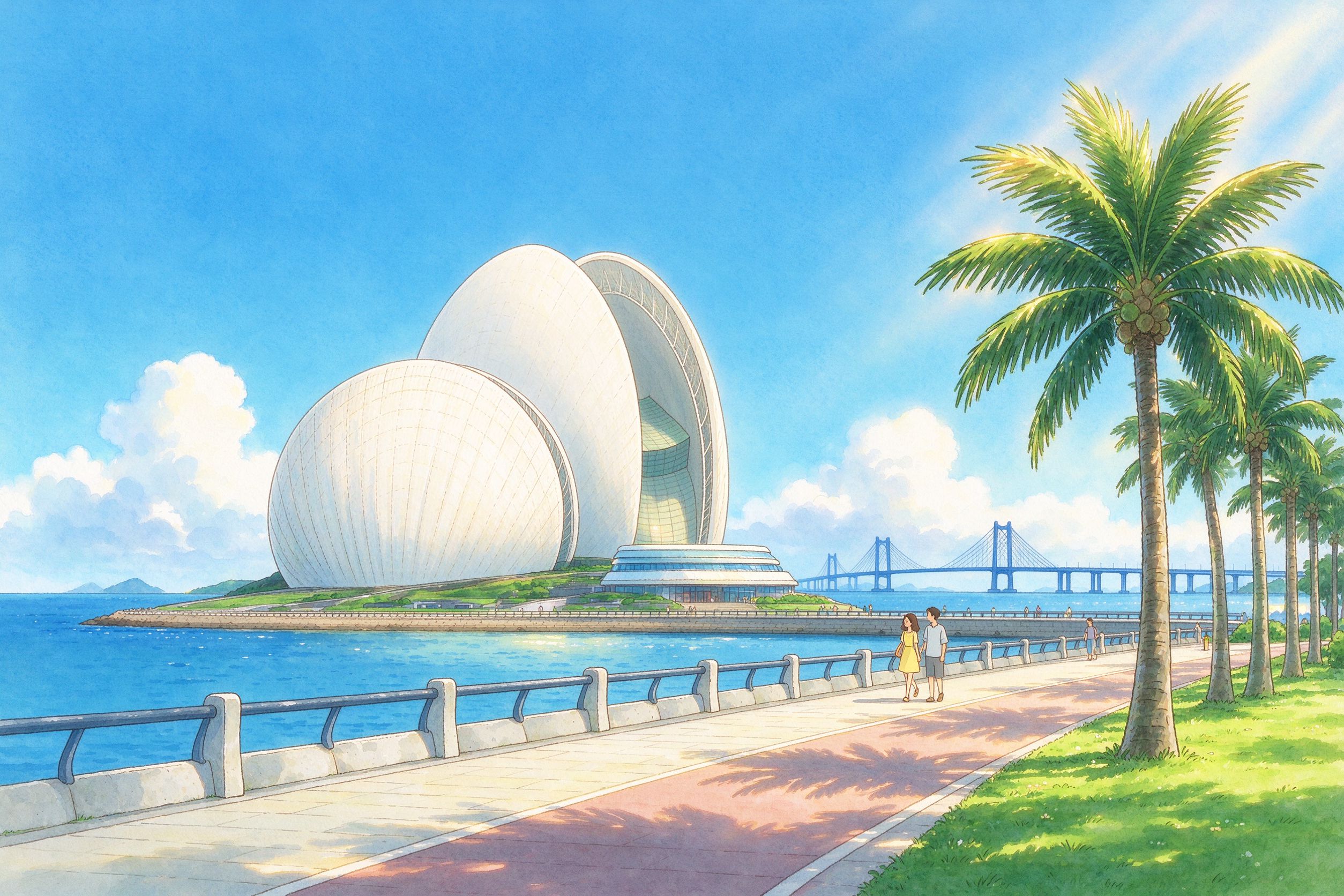 珠海旅行插画