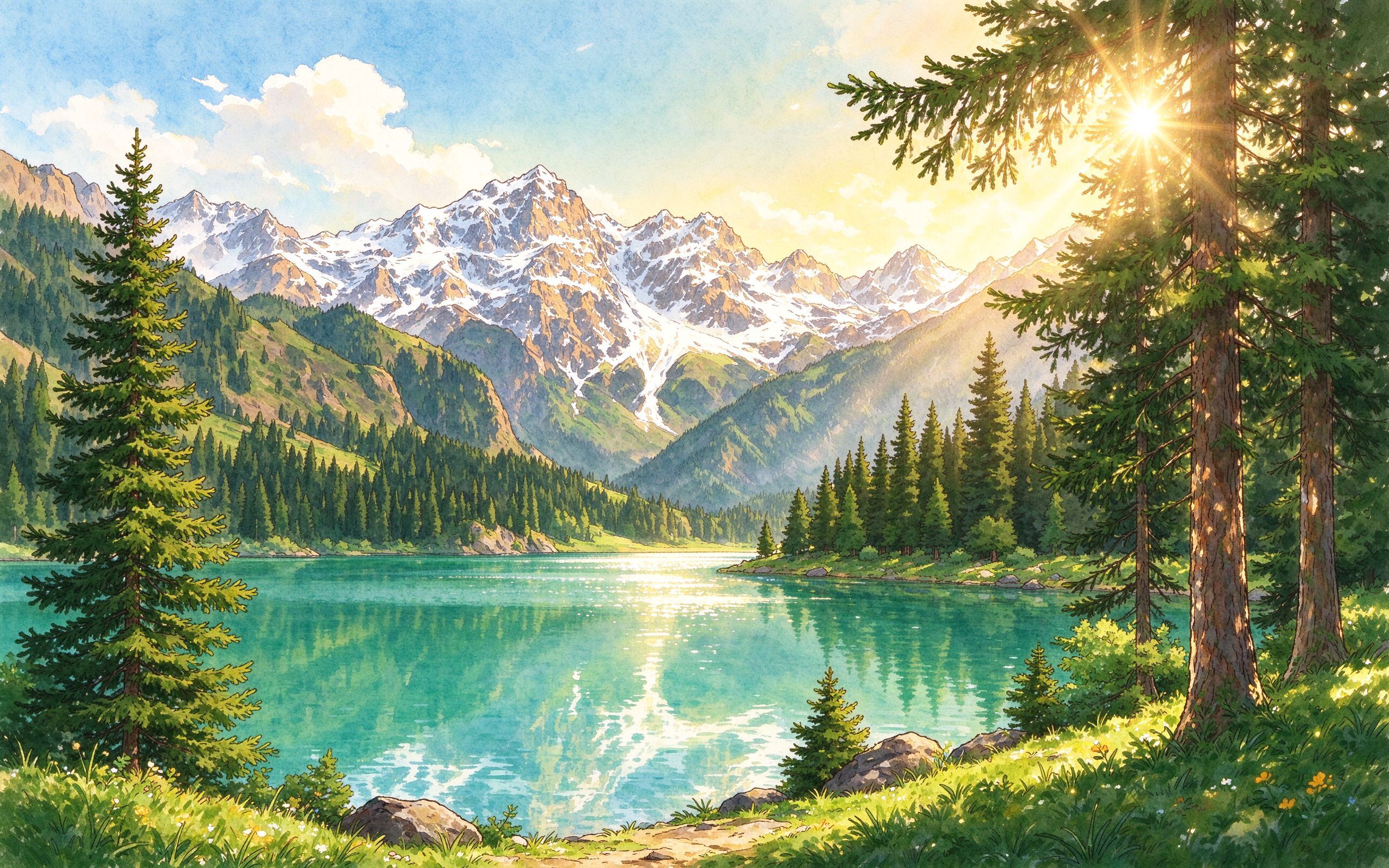天山天池博格达峰雪山