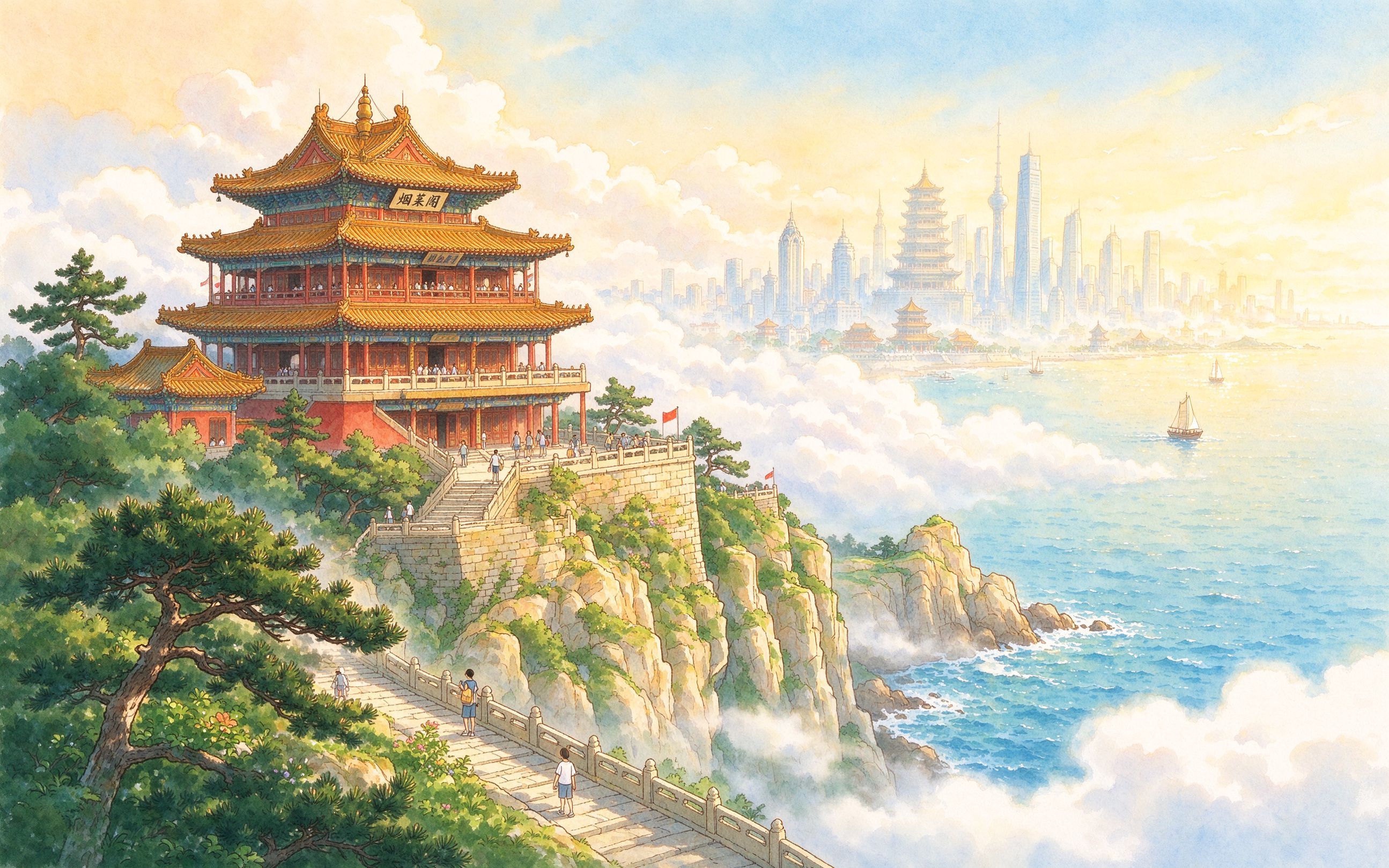 烟台蓬莱阁云海