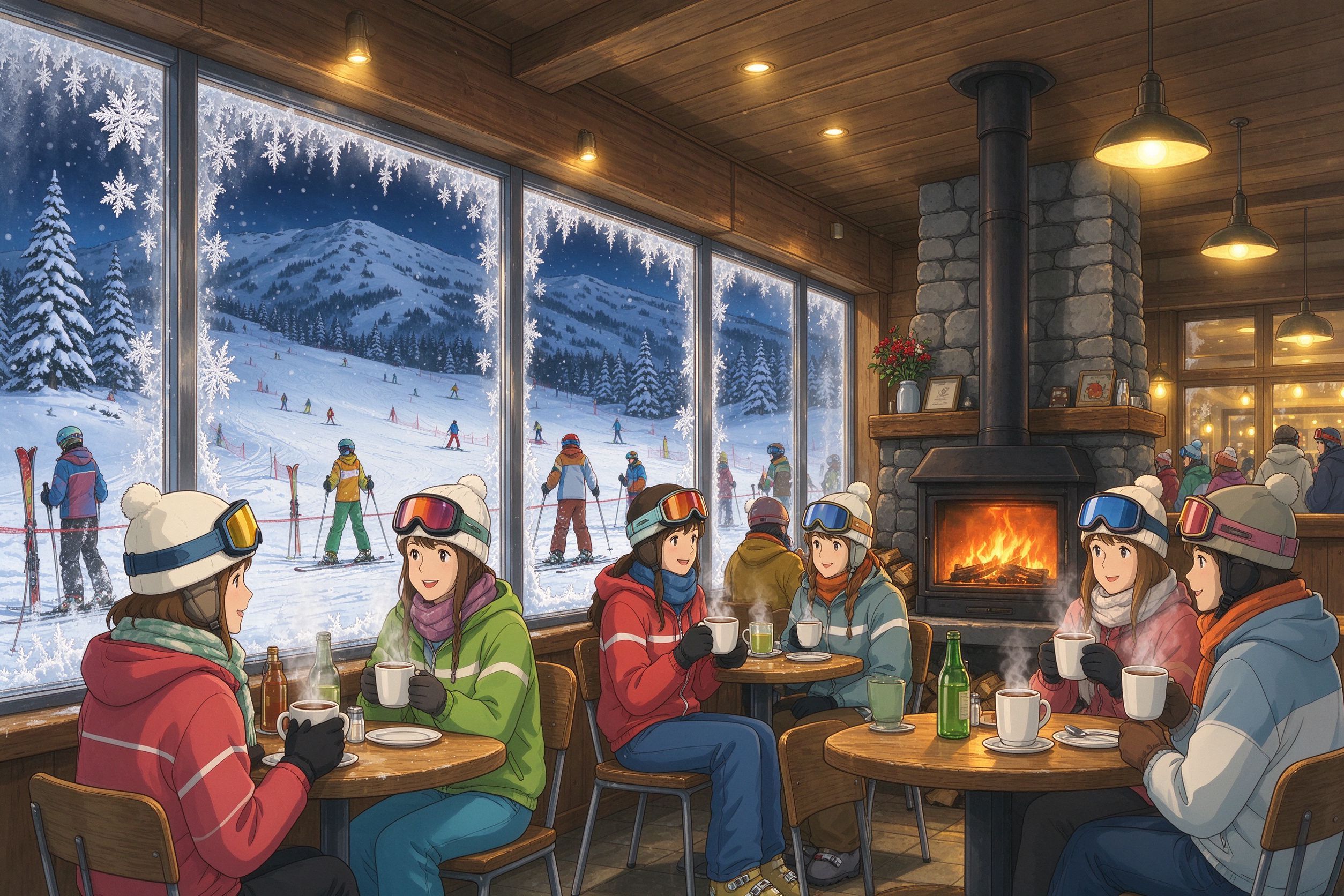 滑雪场木屋休息站