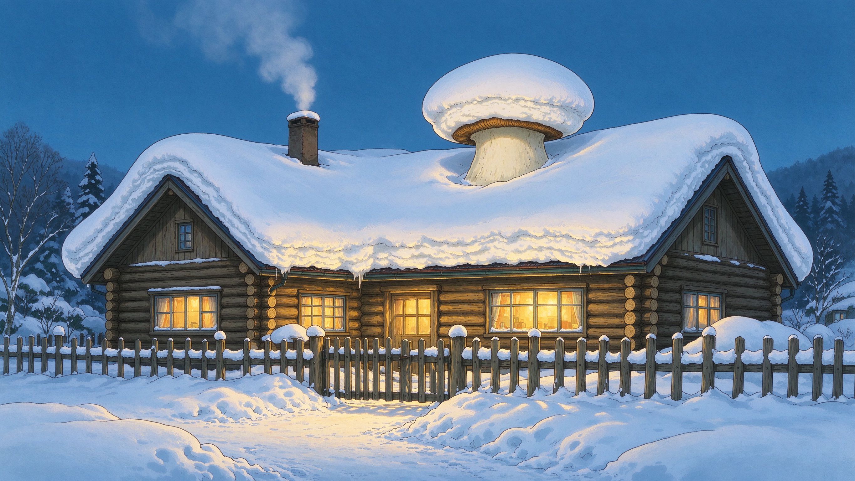 雪乡雪蘑菇木屋