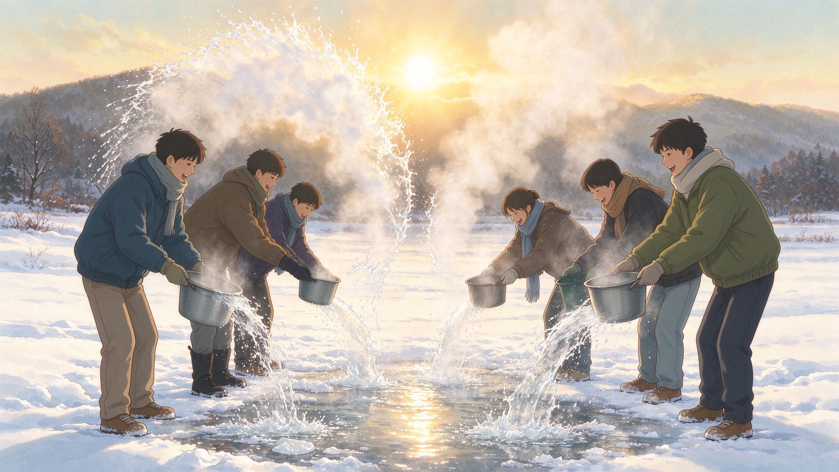 漠河泼水成冰极寒体验