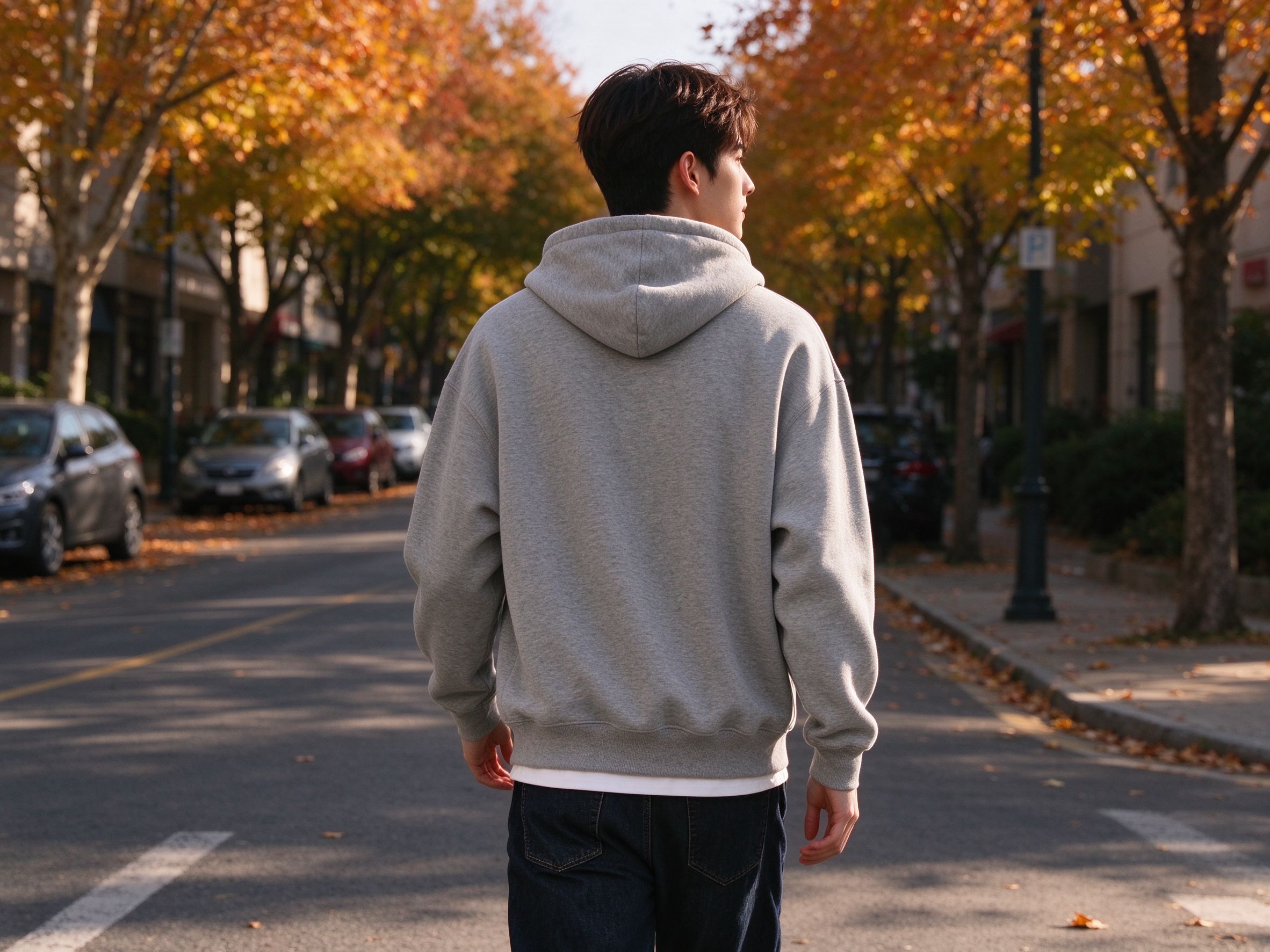 男士穿着卫衣街拍