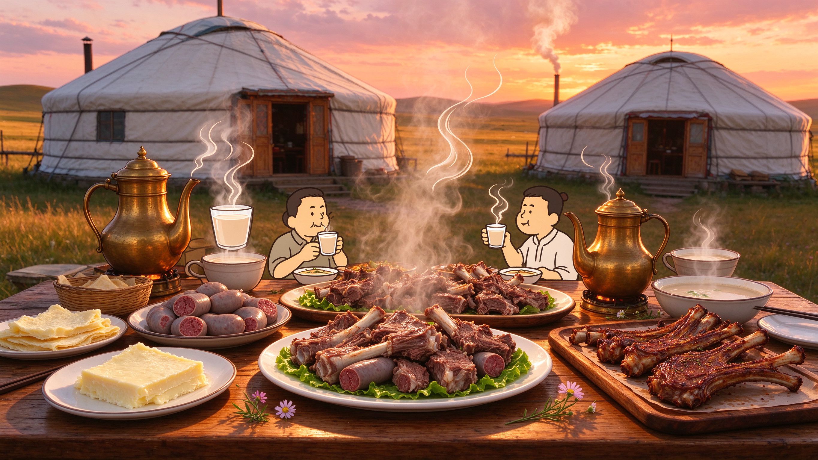 蒙古包前的手把肉