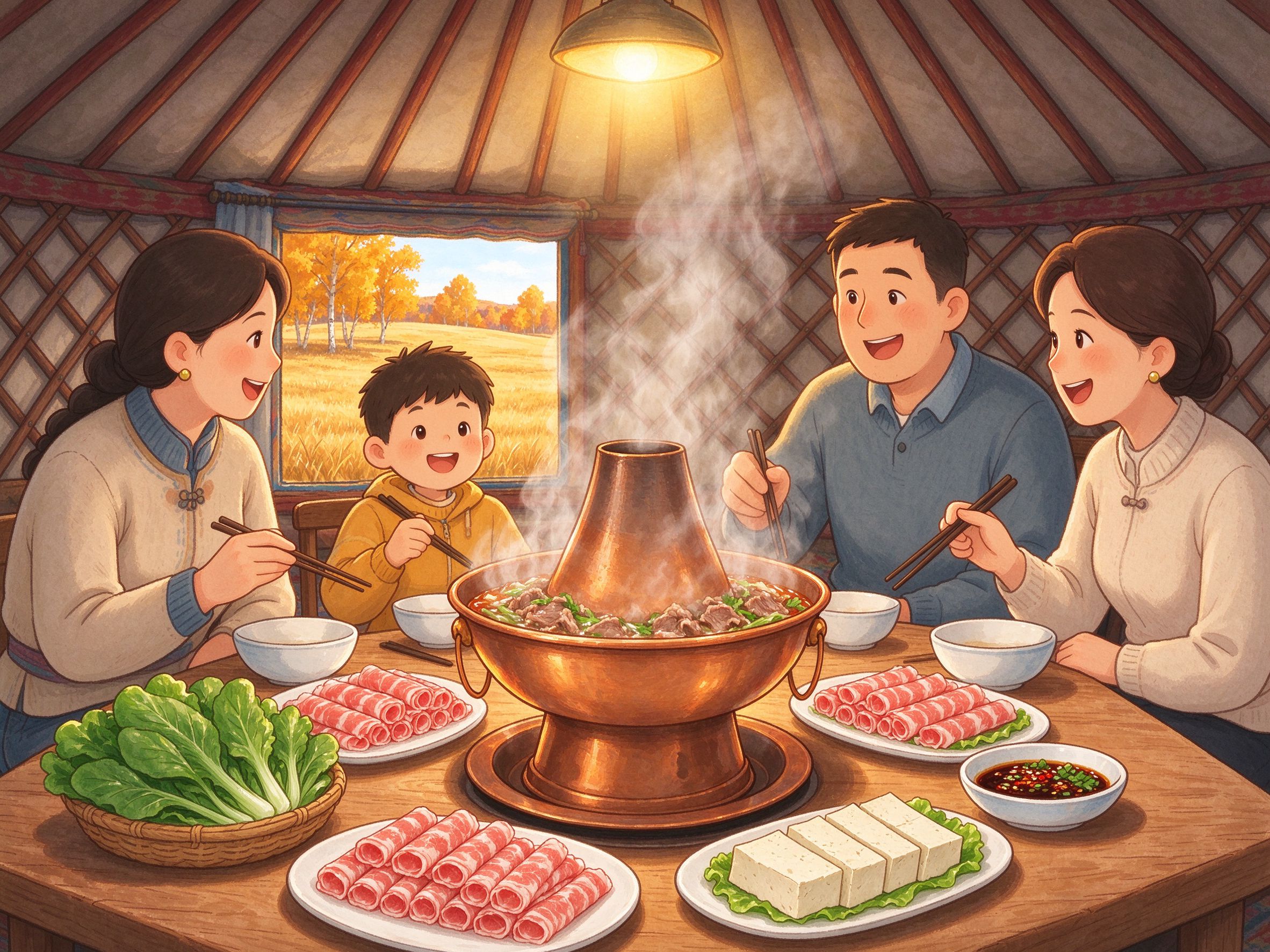 蒙古包铜锅涮肉暖宴