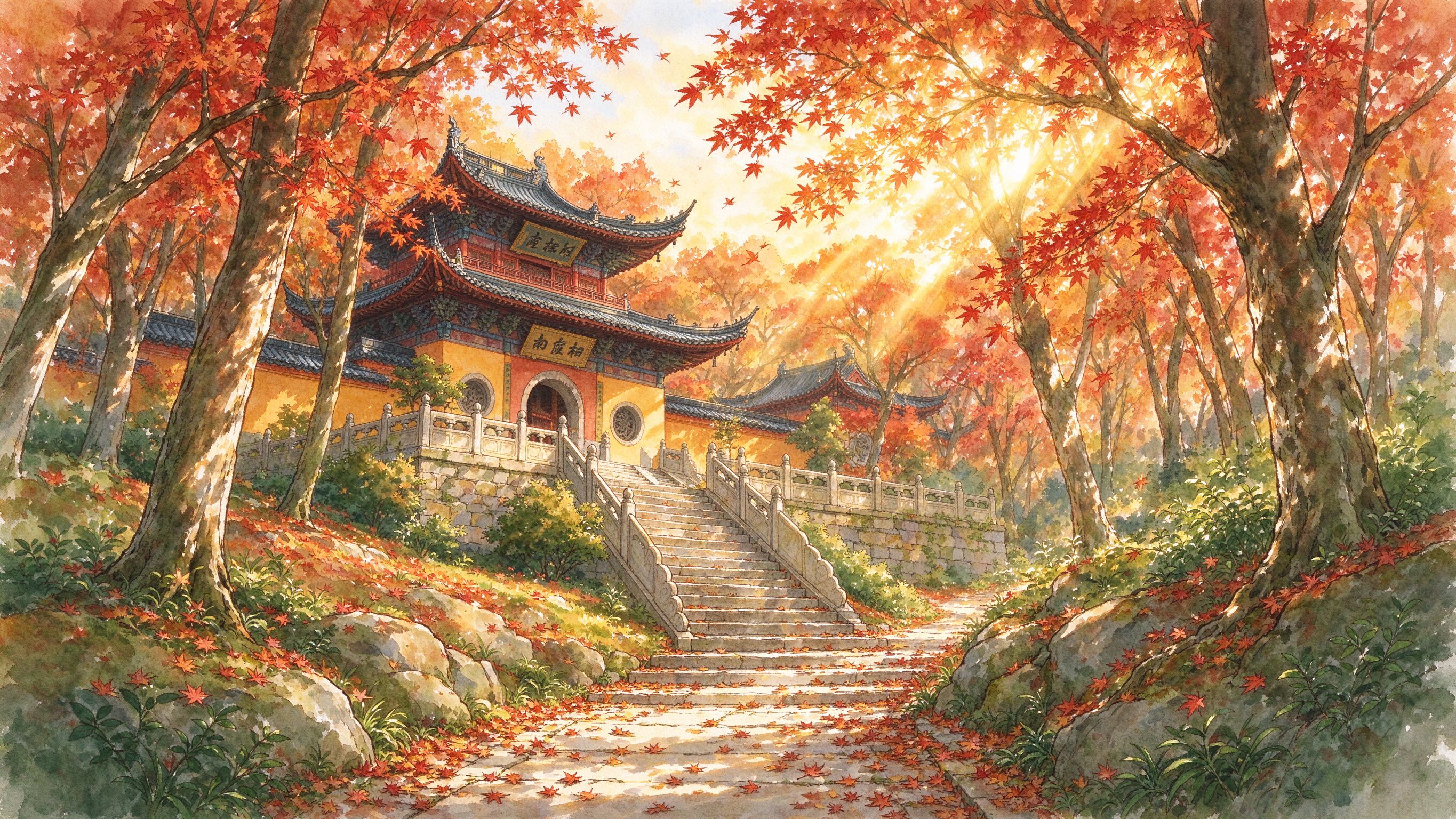 南京栖霞山深秋红叶