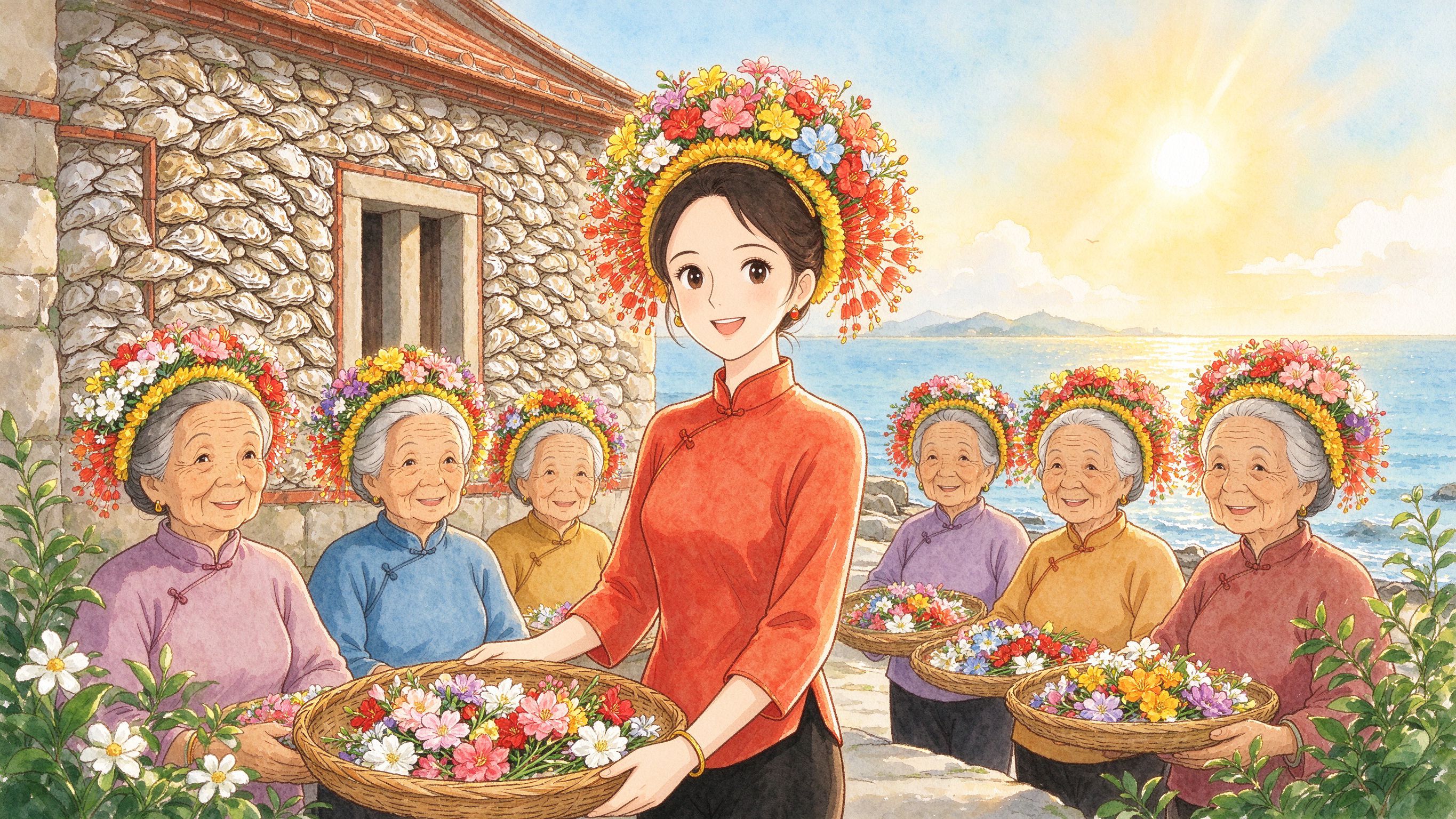 泉州蟳埔村簪花女