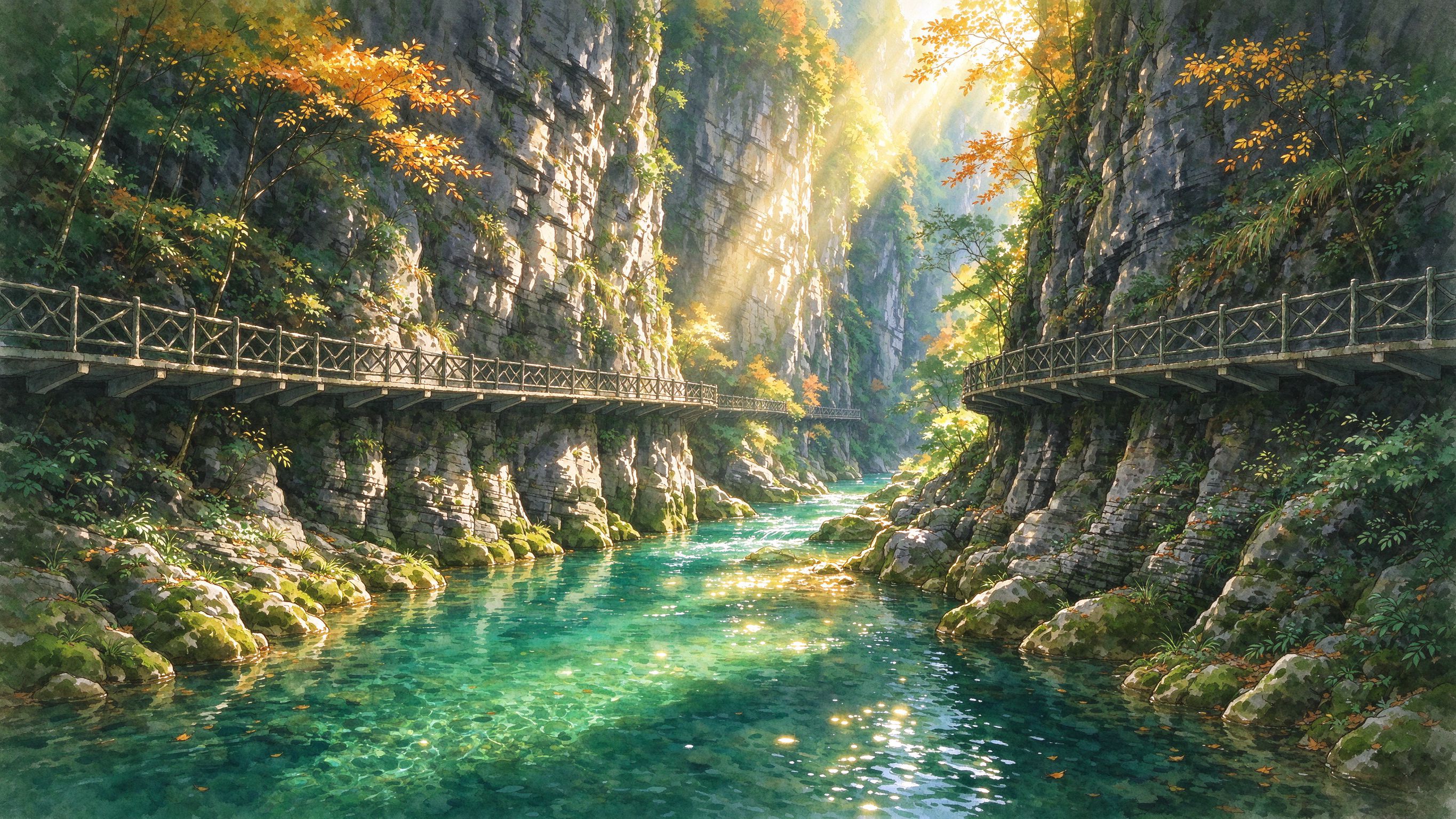 恩施地心谷峡谷溪流