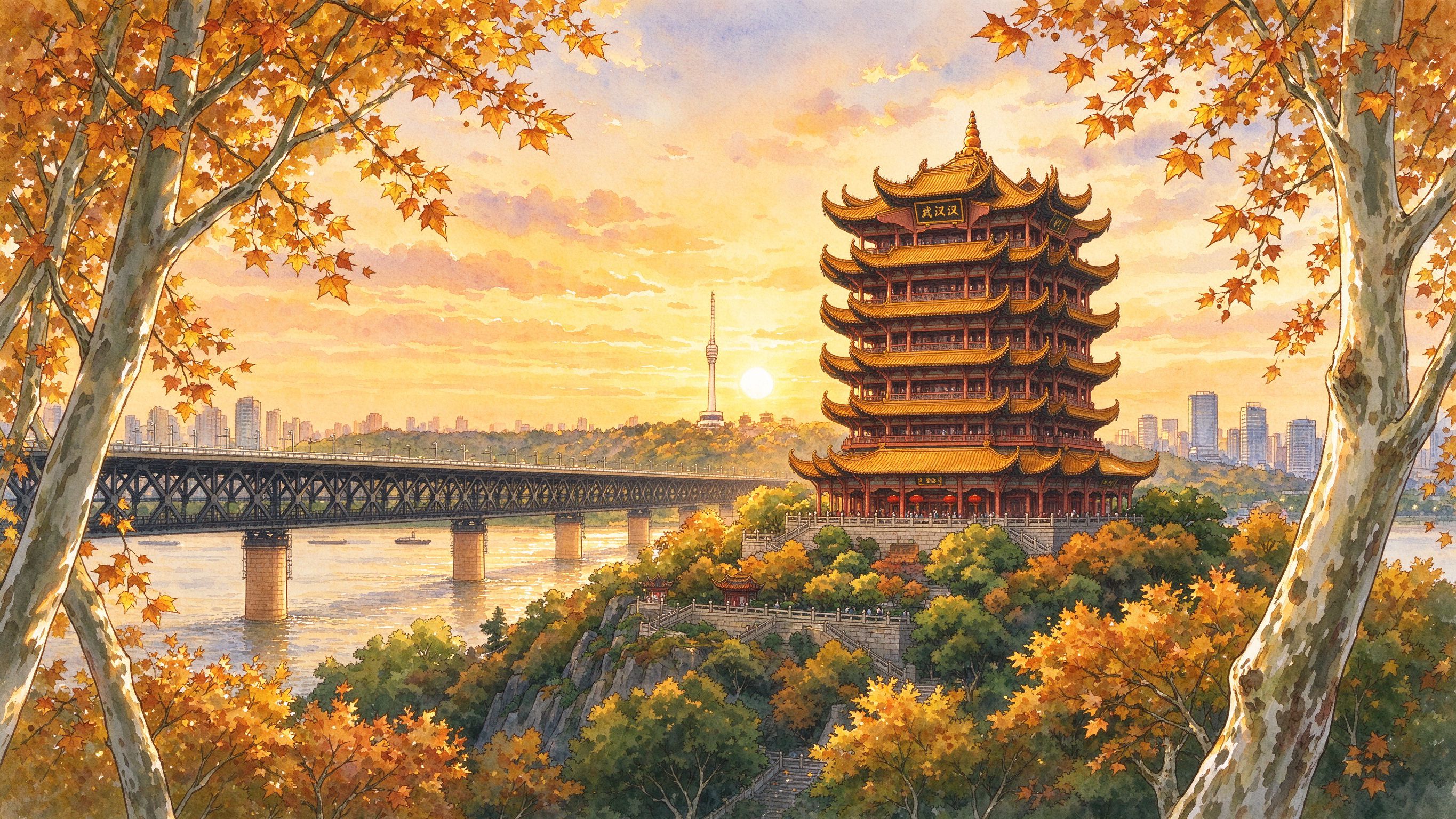 武汉黄鹤楼秋日