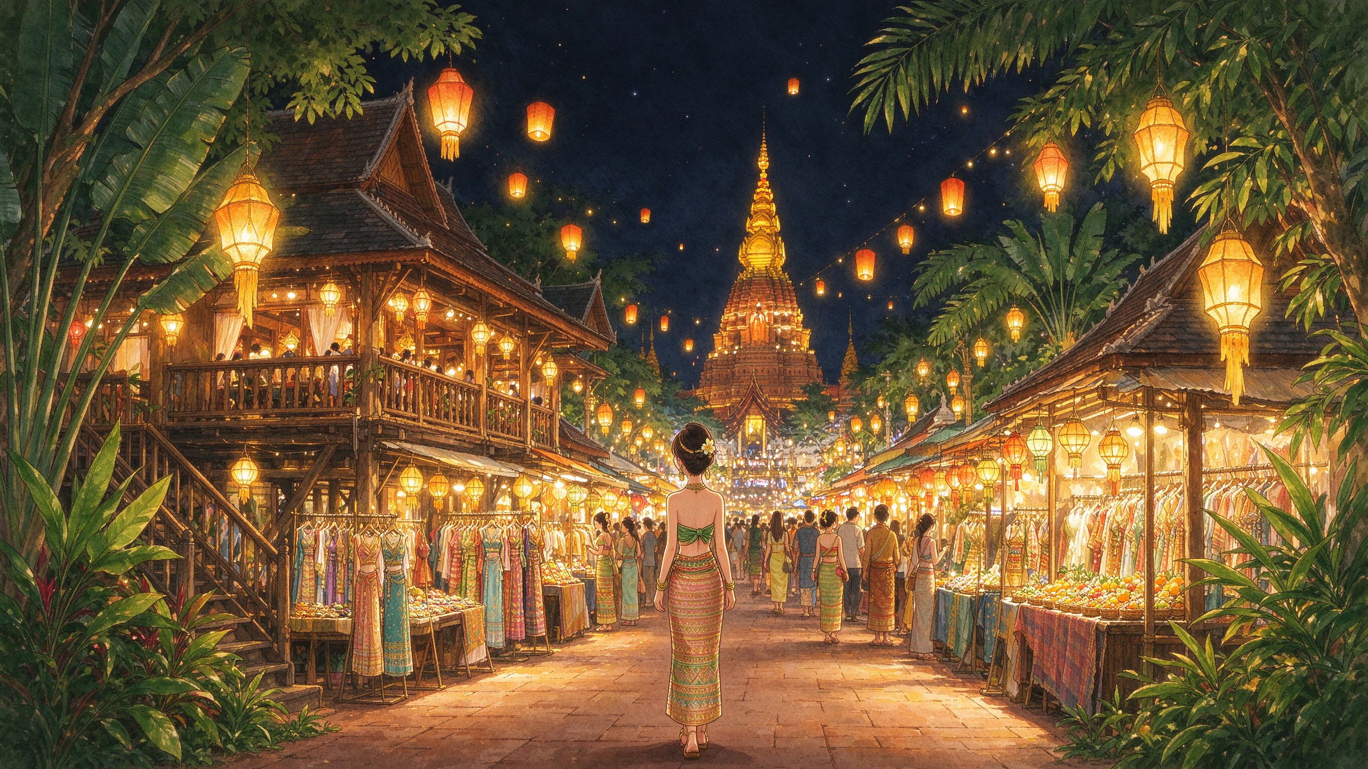 西双版纳星光夜市金塔